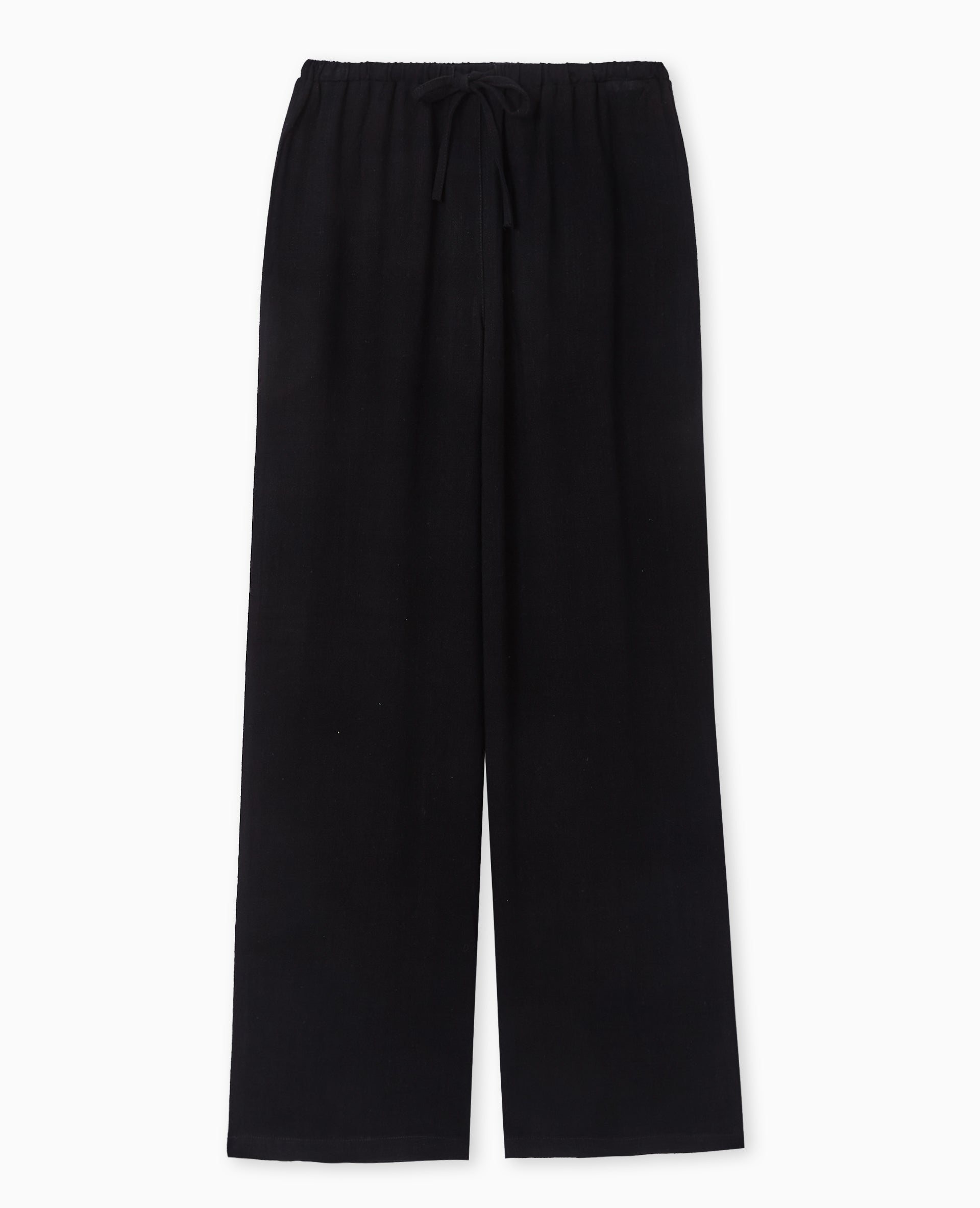 Pantalon large et droit avec taille élastiquée