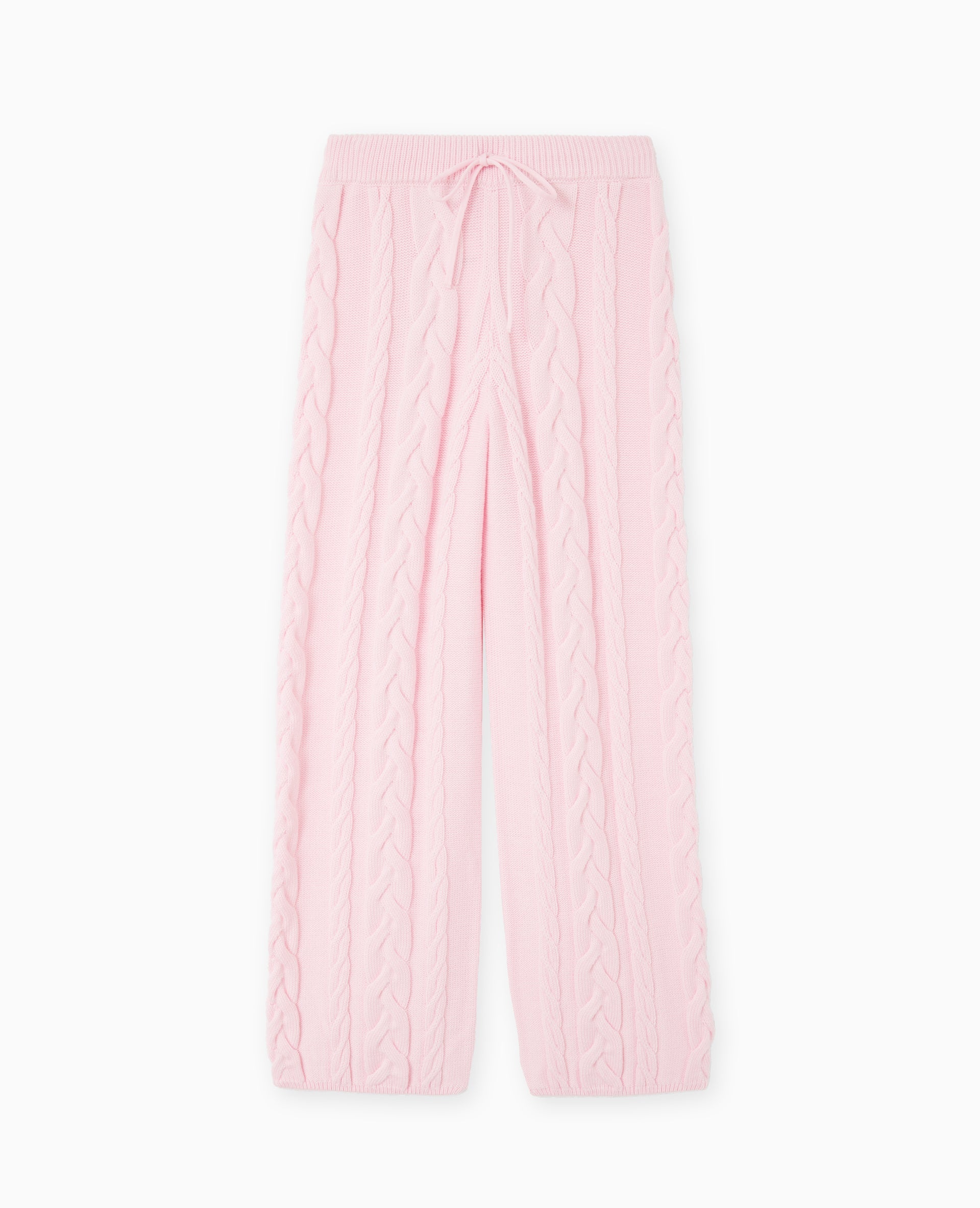 Pantalon droit en maille torsadée