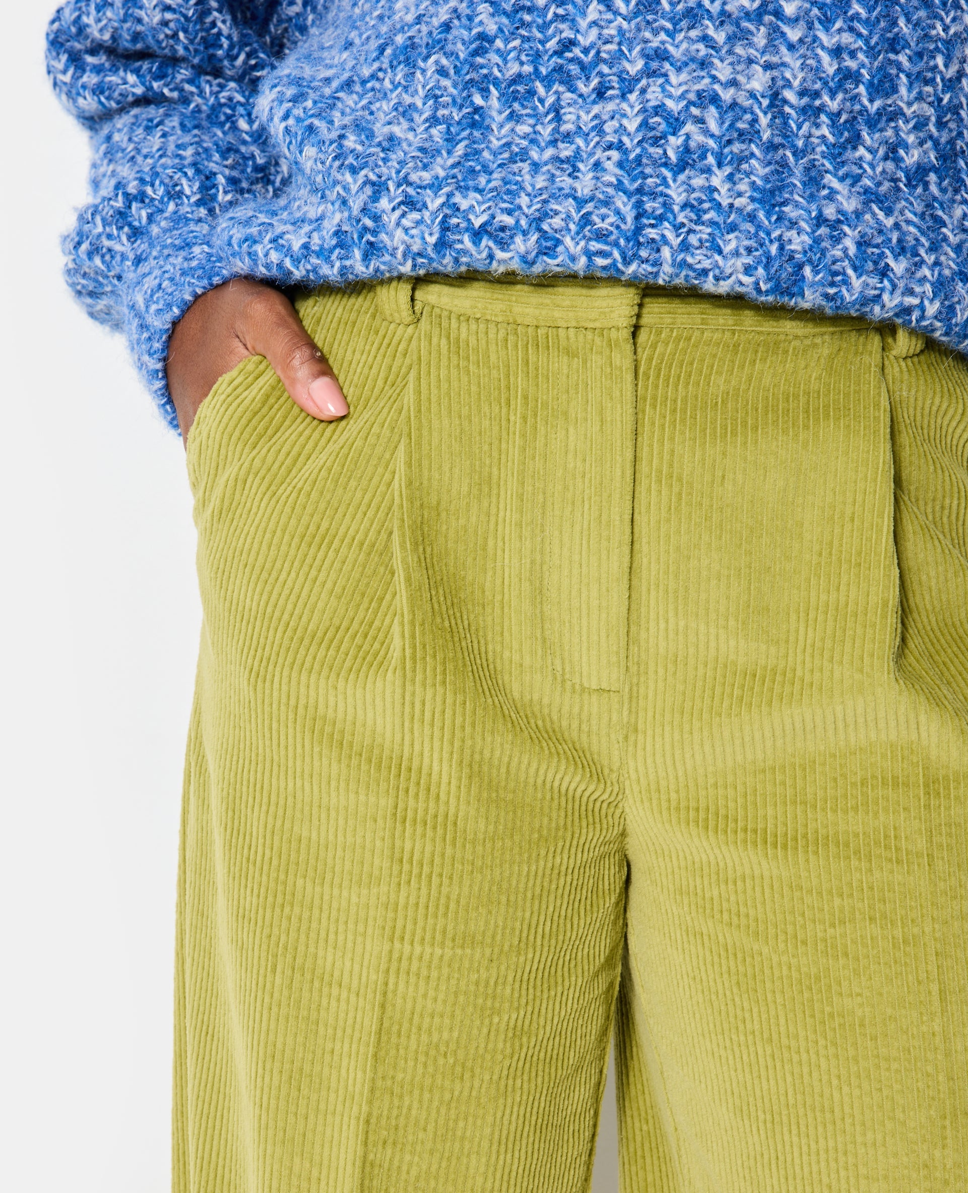 Pantalon large en velours grosse côte