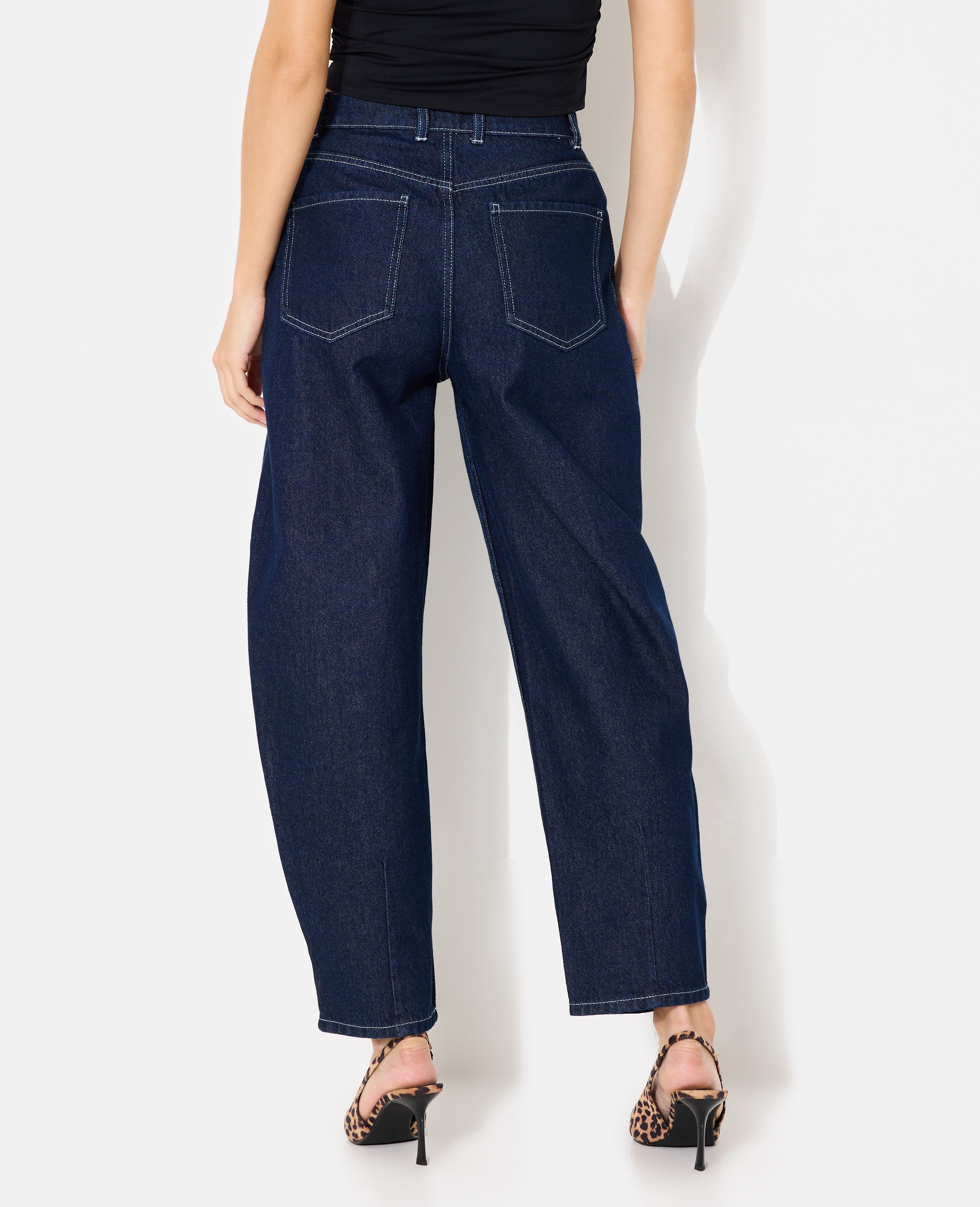 Jean barrel taille haute
