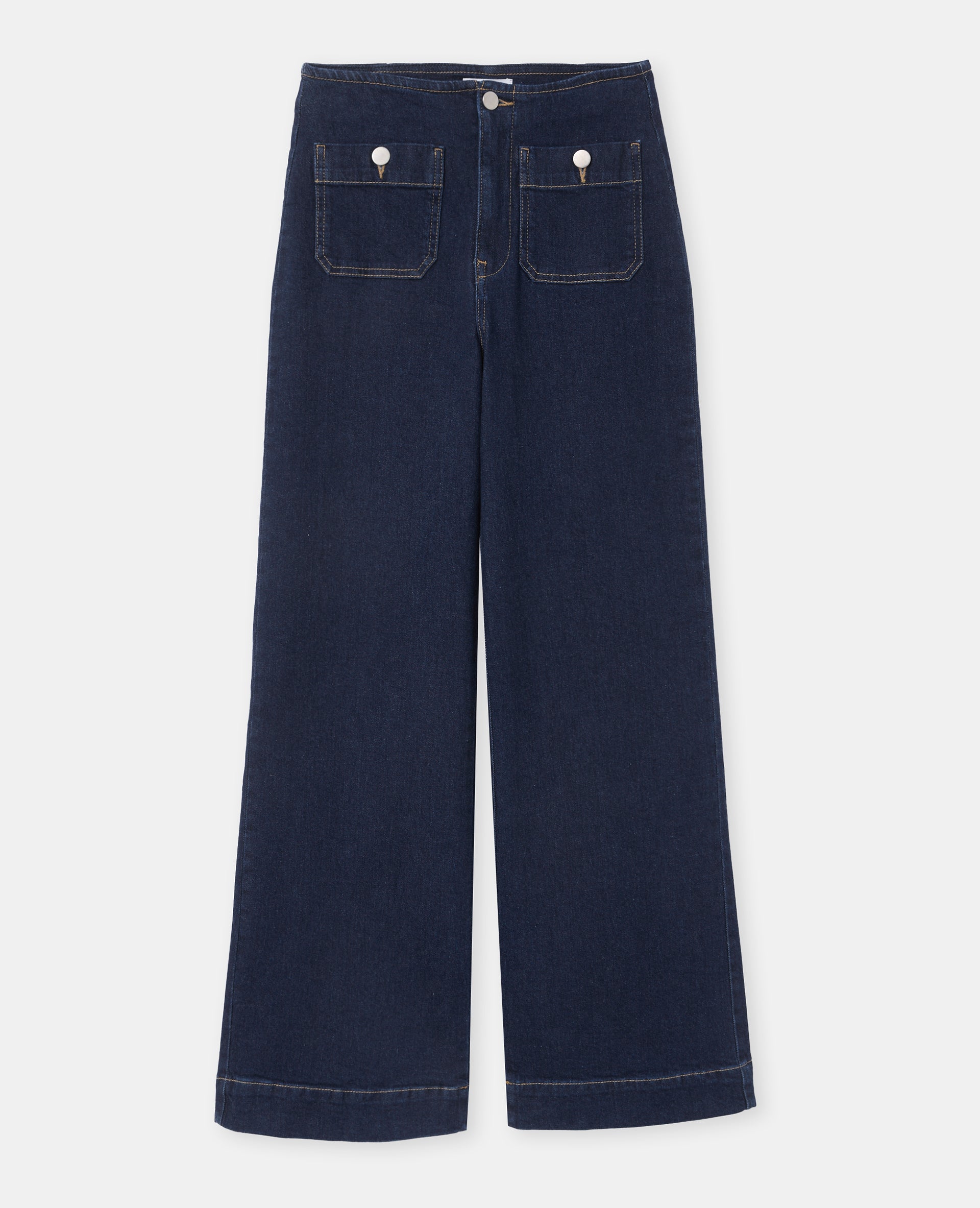 Jean wide taille haute avec poches plaquées