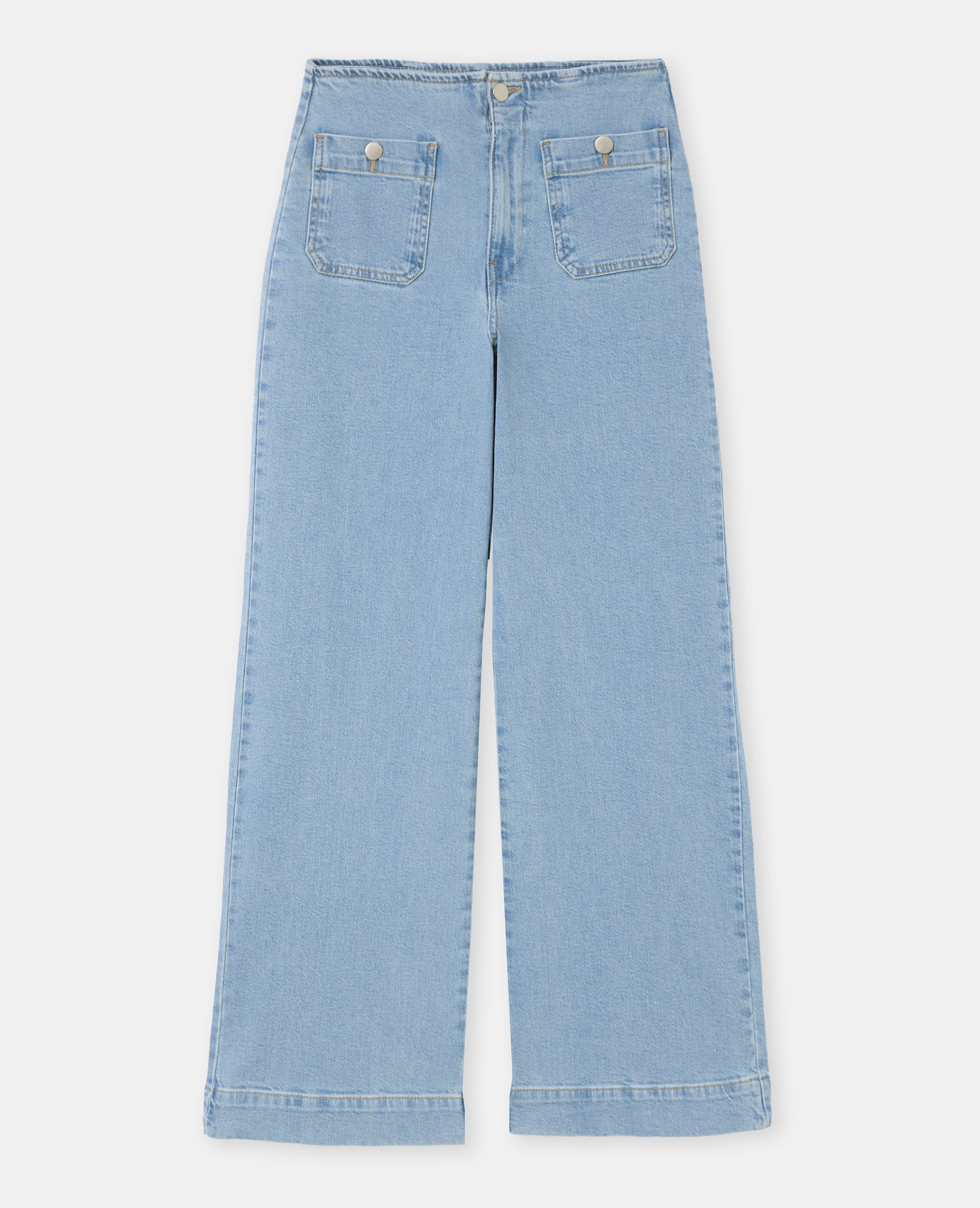 Jean wide taille haute avec poches plaquées