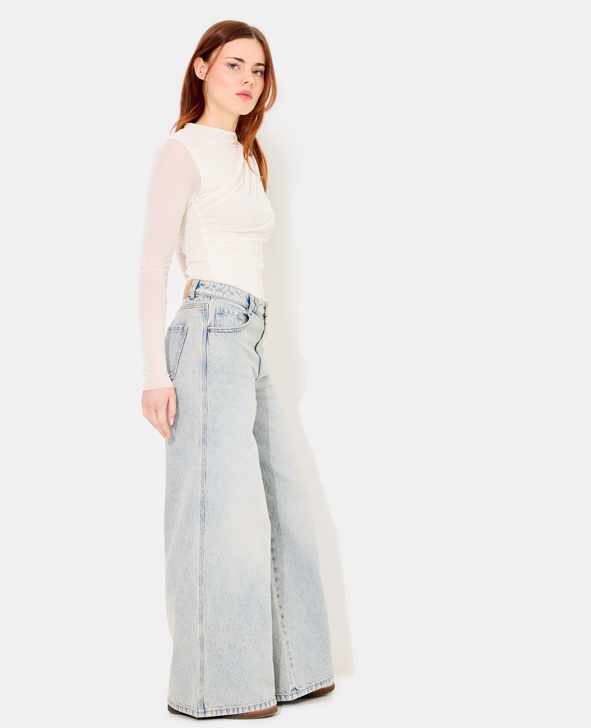 Jean extra wide taille haute
