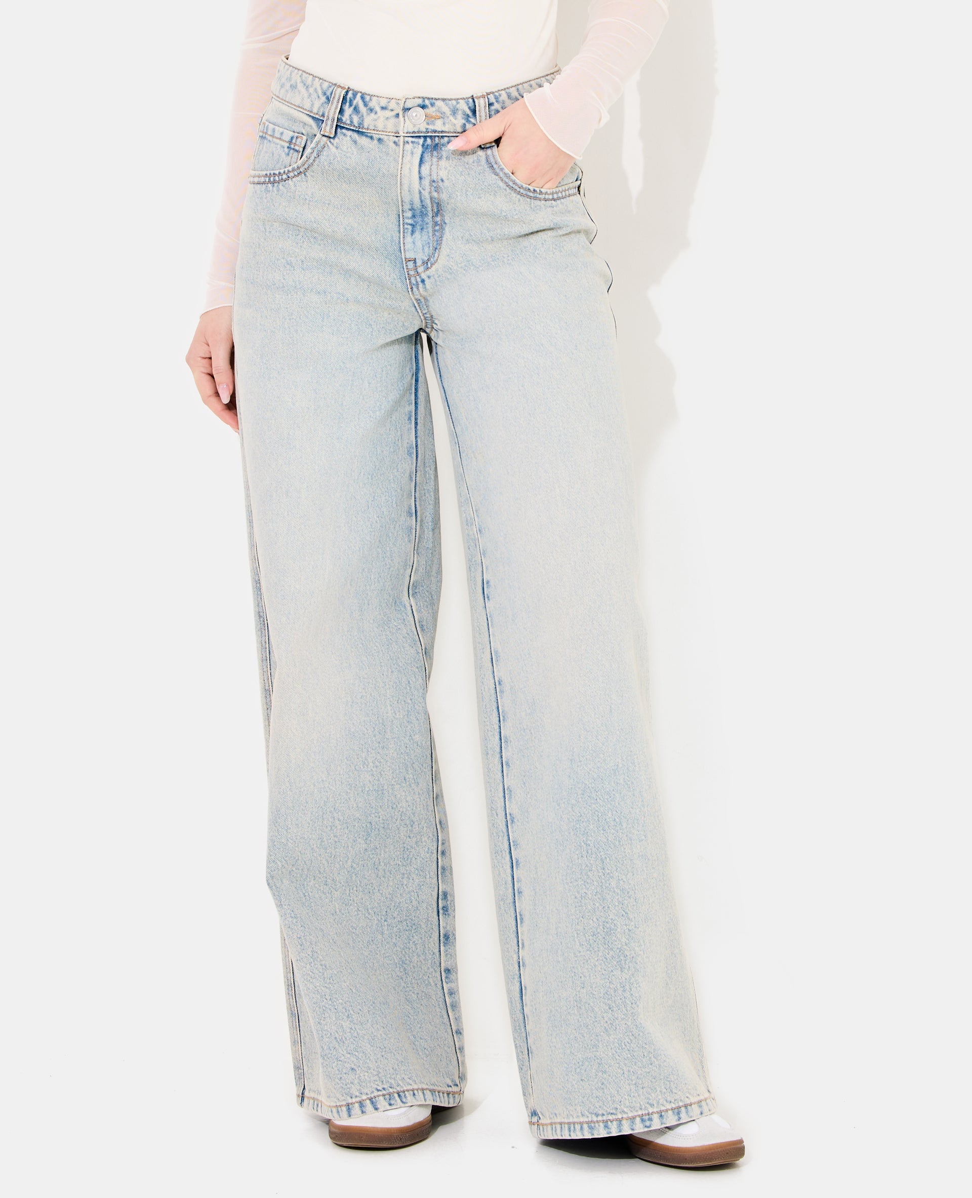 Jean extra wide taille haute