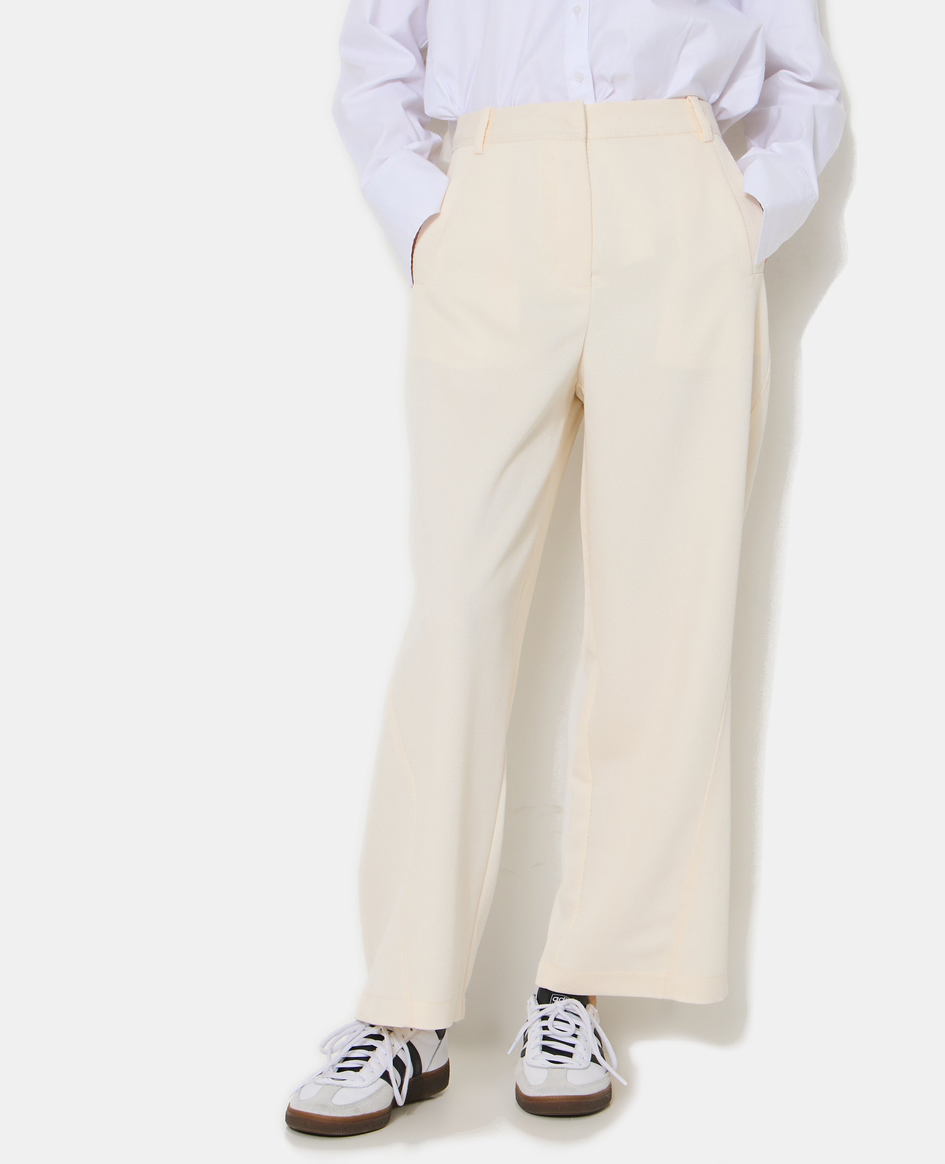 Pantalon barrel en tissu texturé