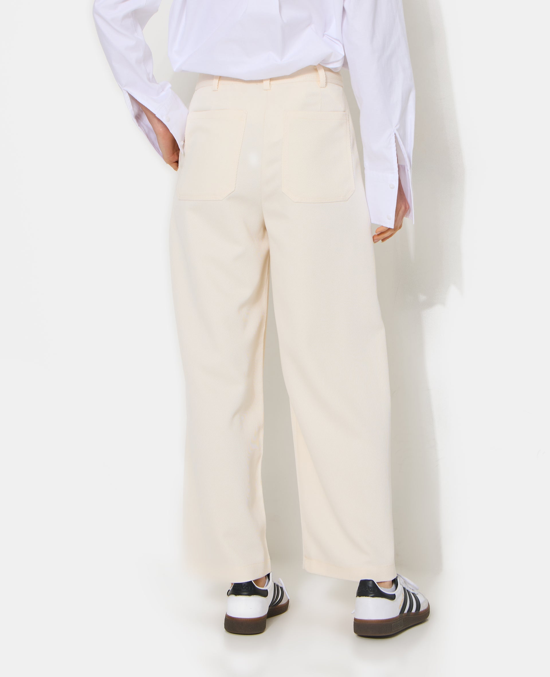Pantalon barrel en tissu texturé