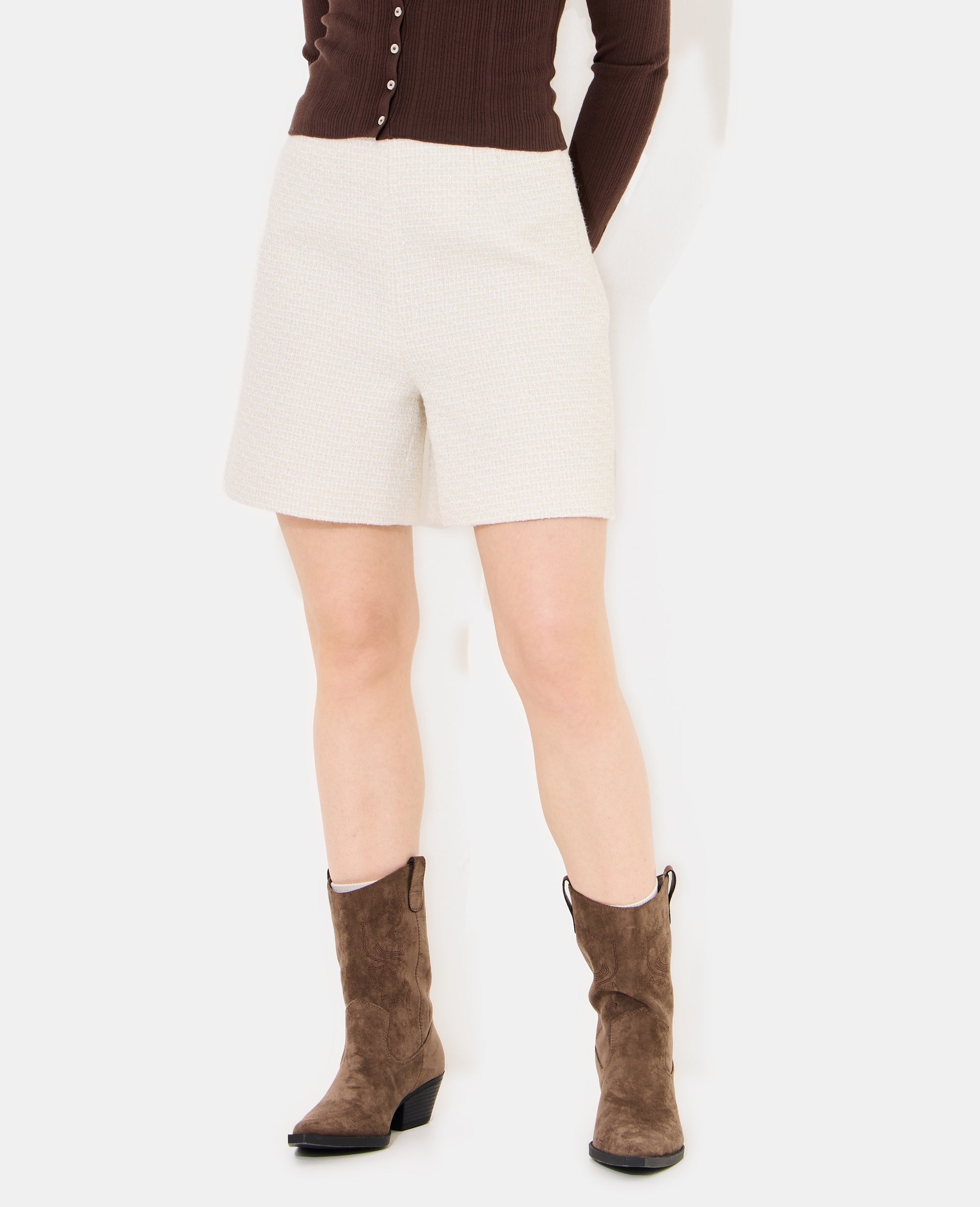 Short en tweed avec lurex