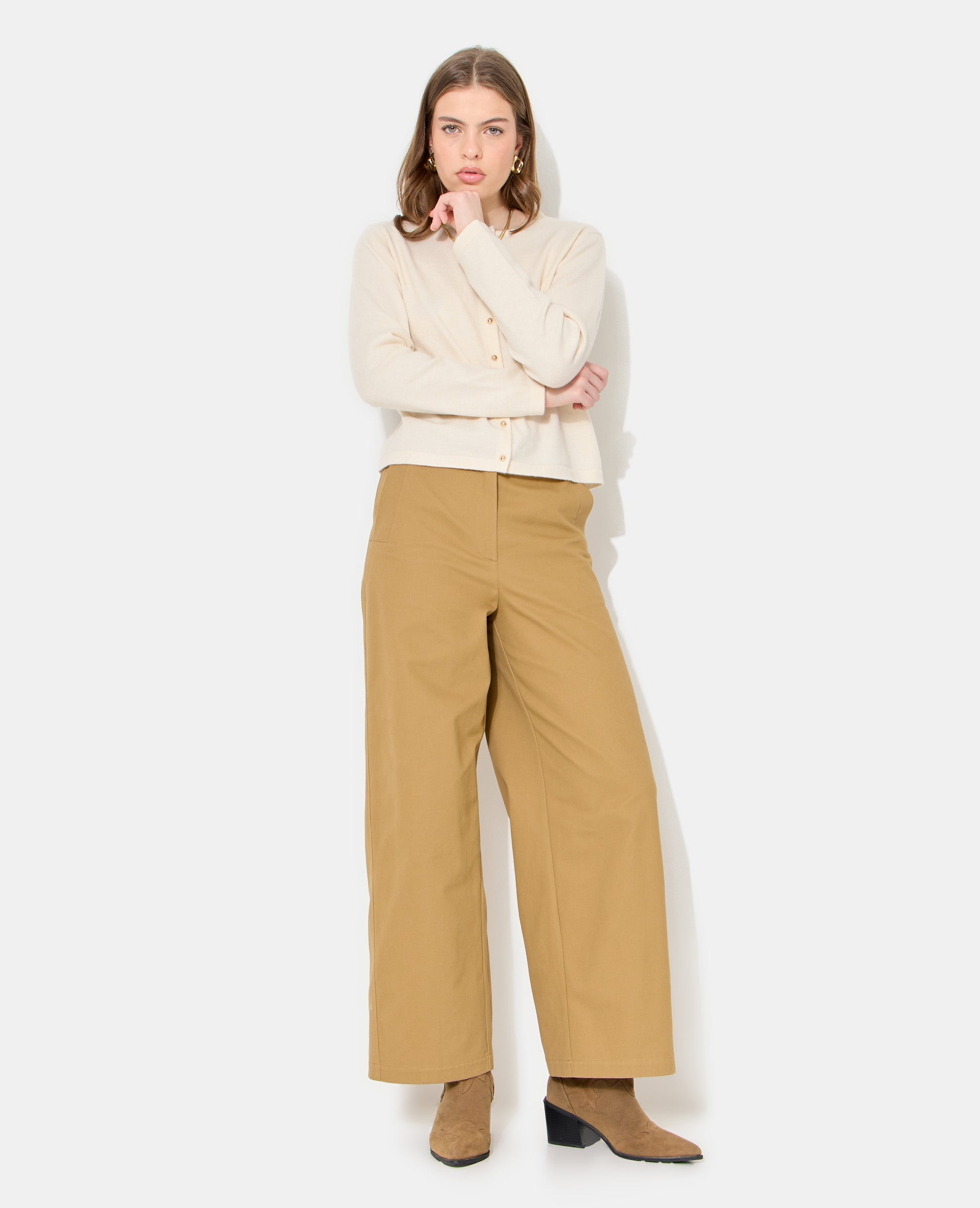 Pantalon barrel en toile