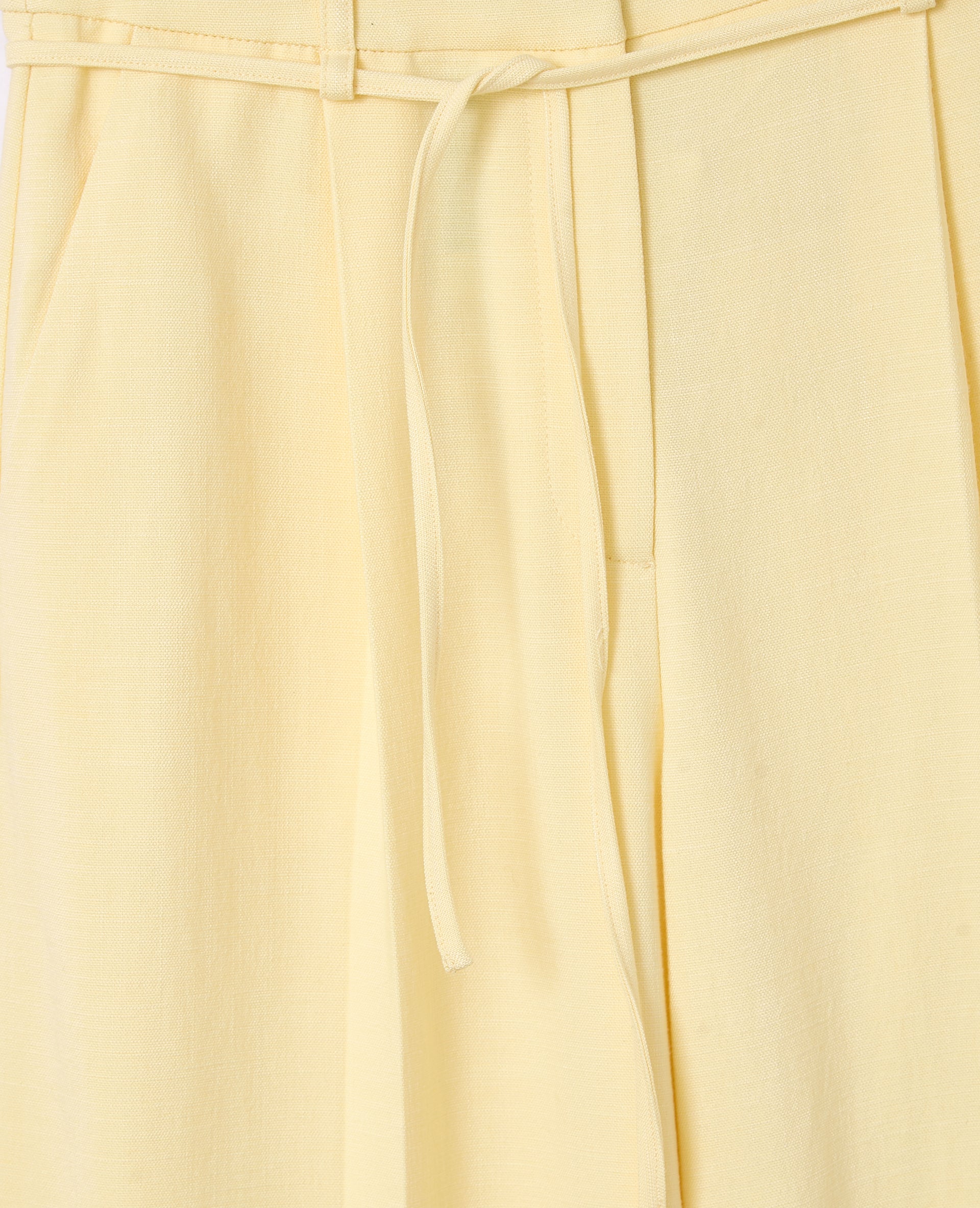 Pantalon droit en tissu effet lin