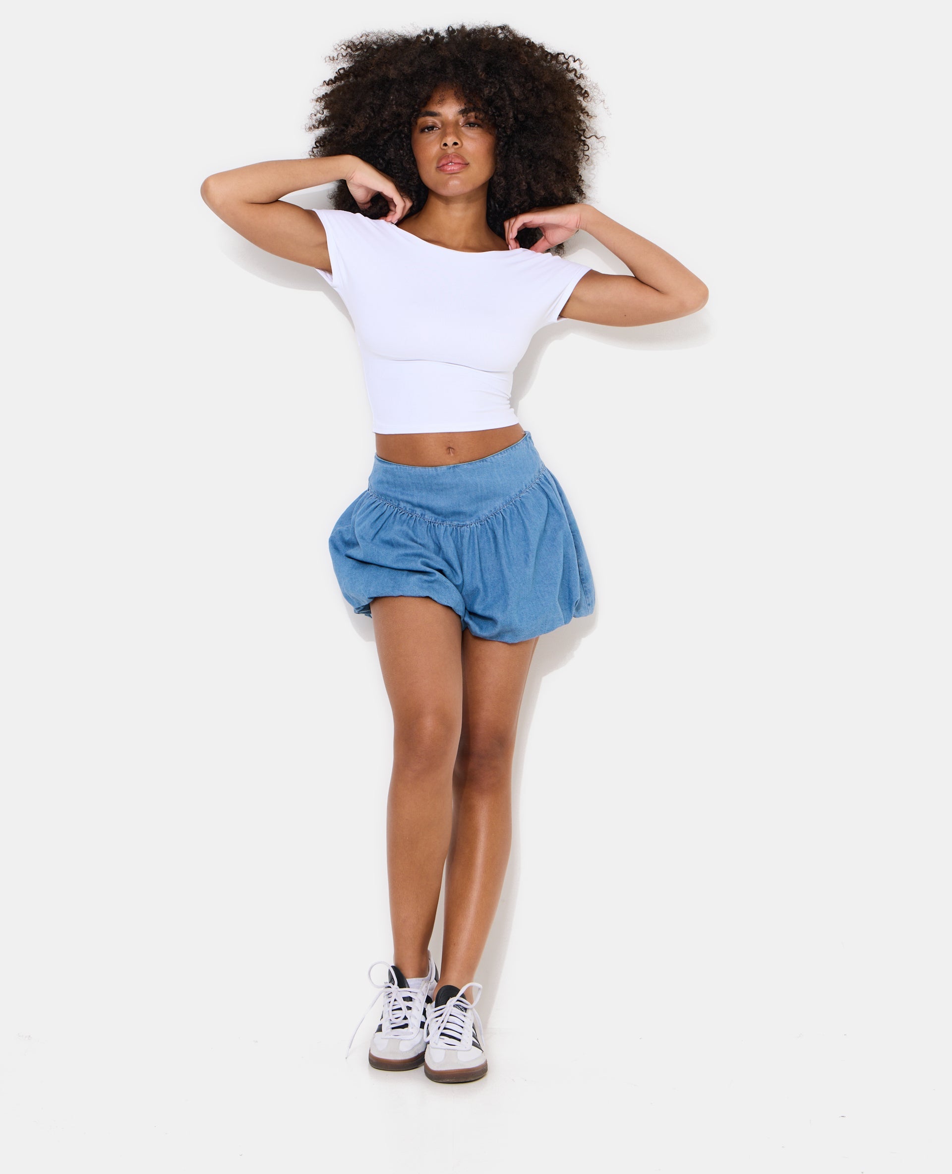 Short boule effet jean