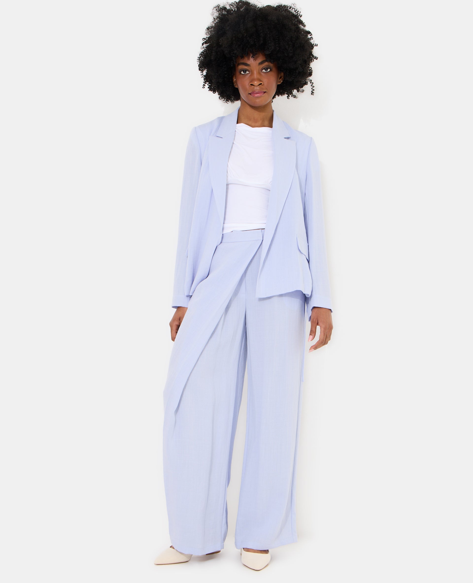 Pantalon droit effet portefeuille