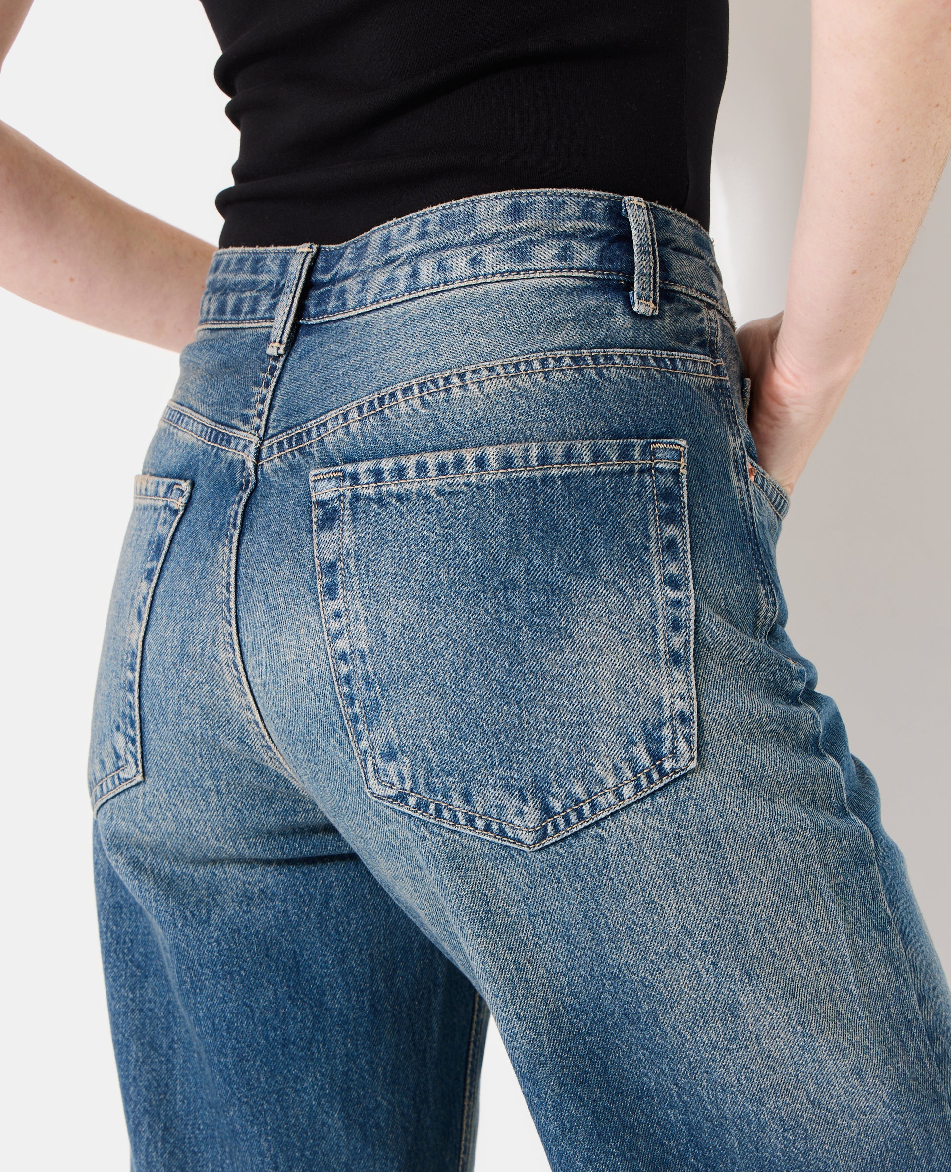 Jean straight avec revers