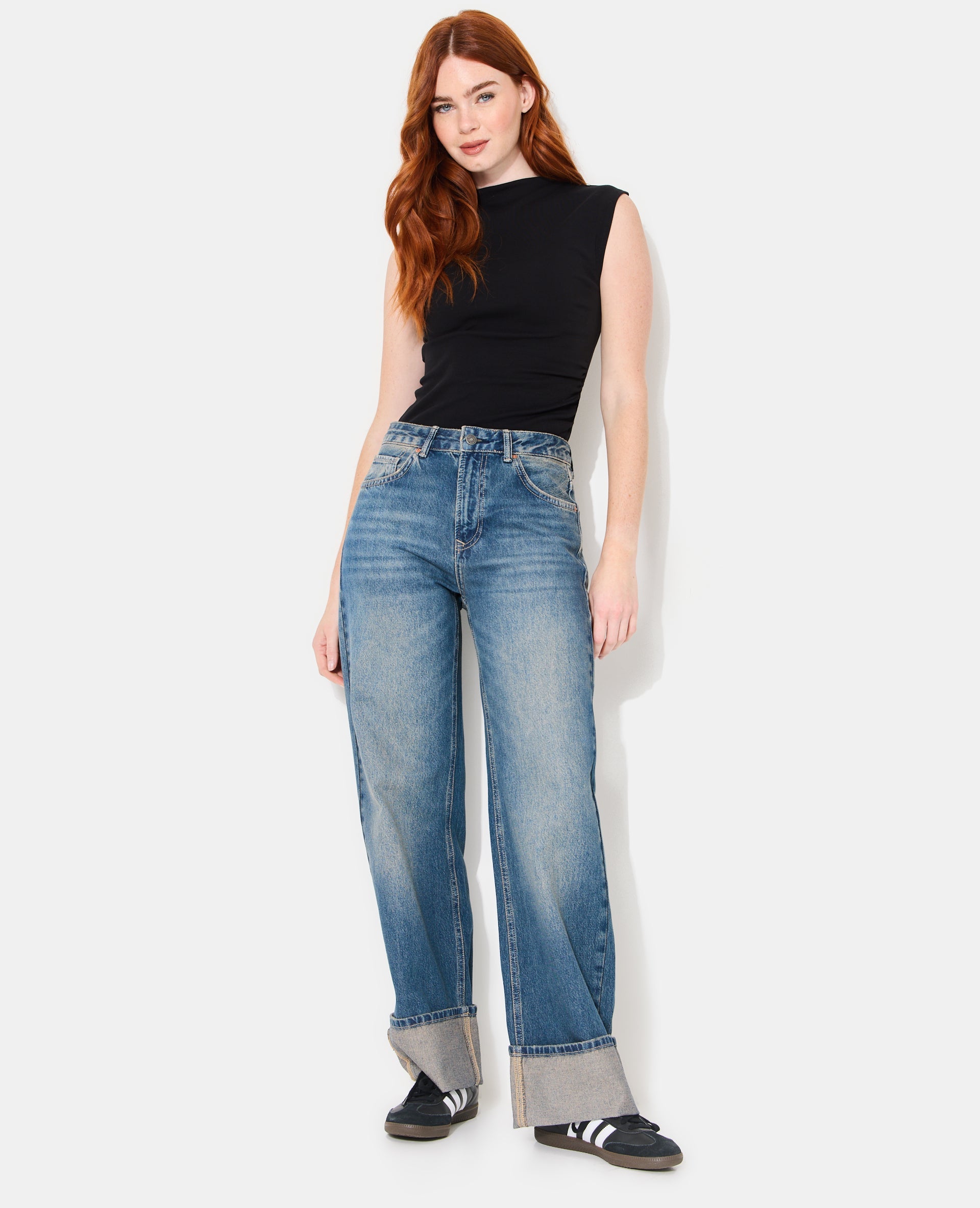 Jean straight avec revers