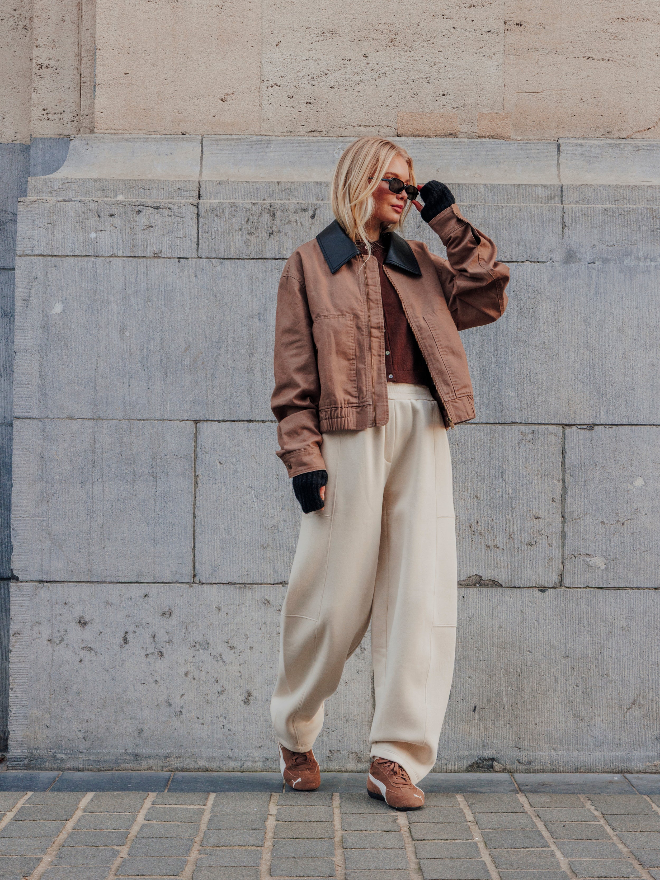 Pantalon de jogging forme barrel