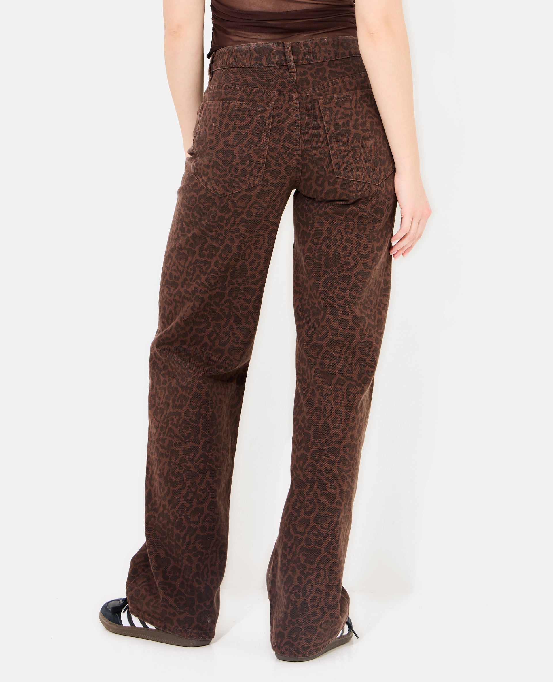J71-2 / Jean wide taille medium motif léopard