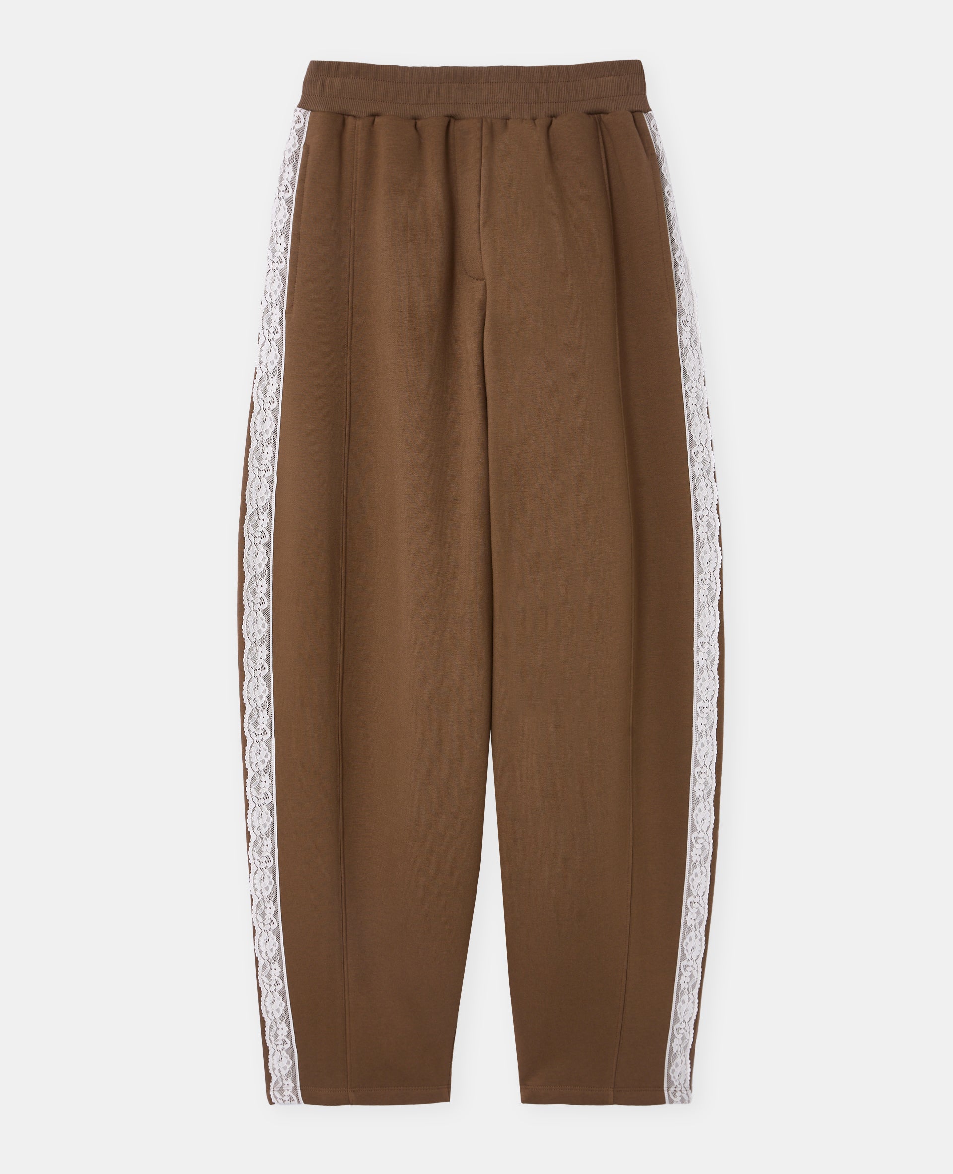 Pantalon molleton barrel avec dentelle
