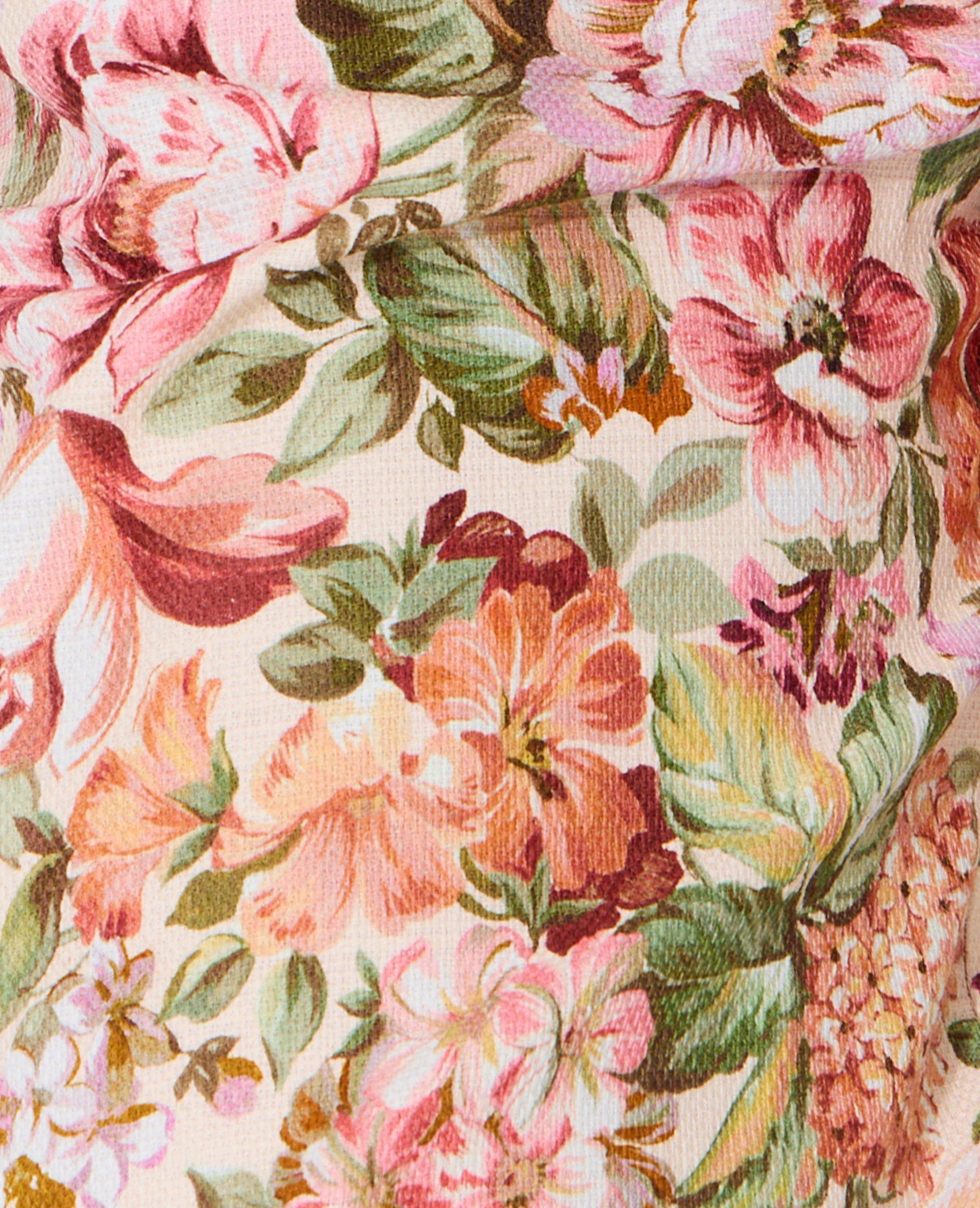 Pantalon droit motif fleurs façon tapisserie