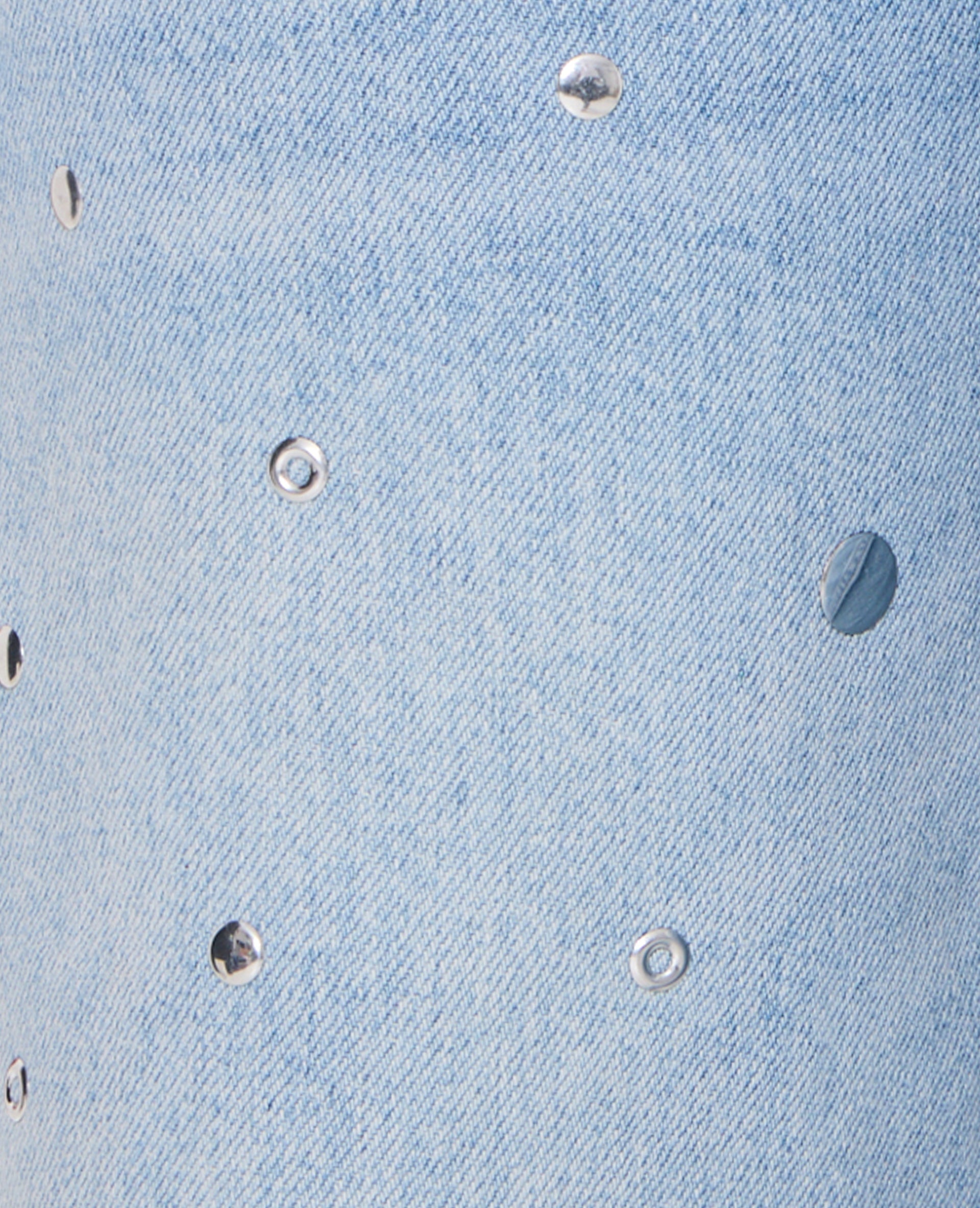 Jean wide taille basse avec clous et œillets