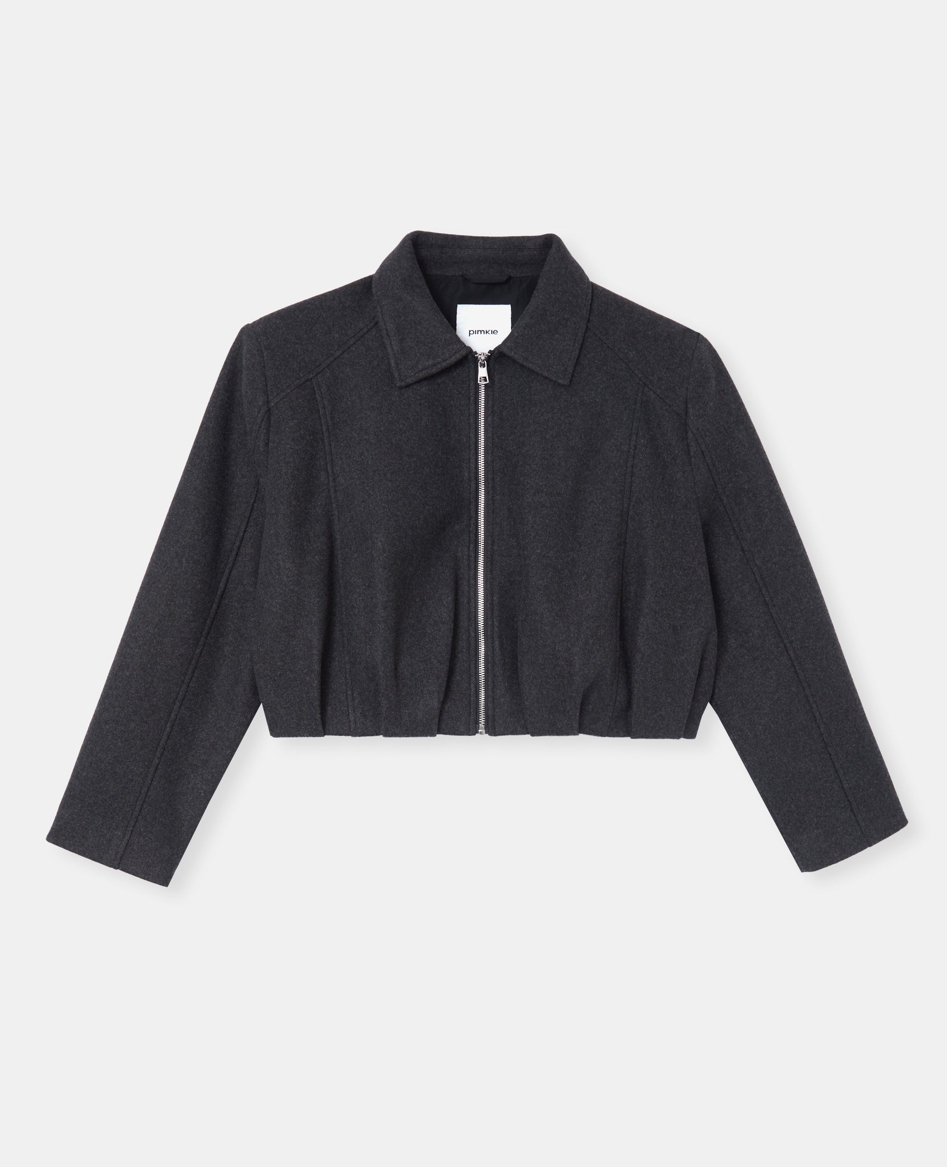 Manteau court drap de laine forme boule