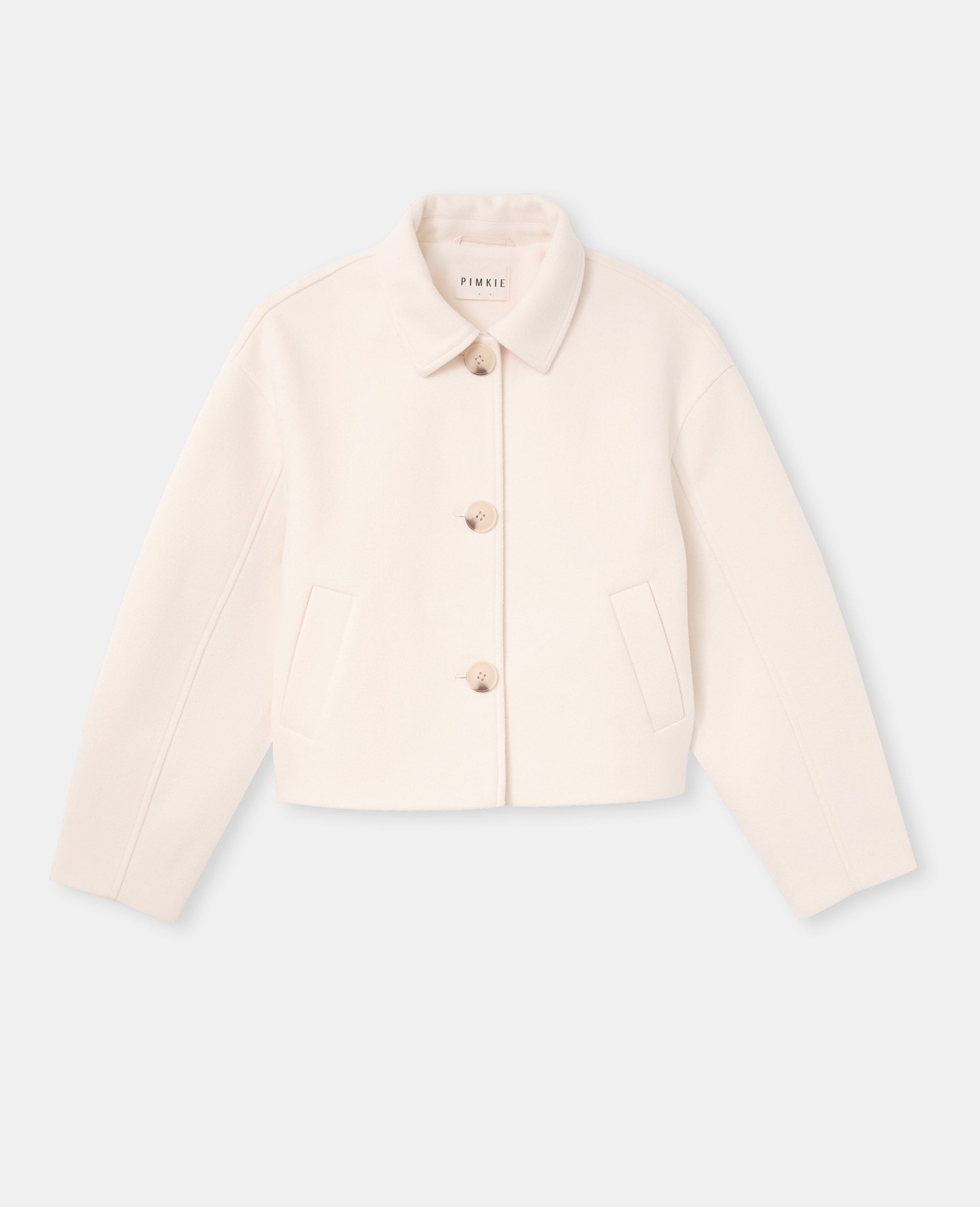 Manteau court effet drap de laine