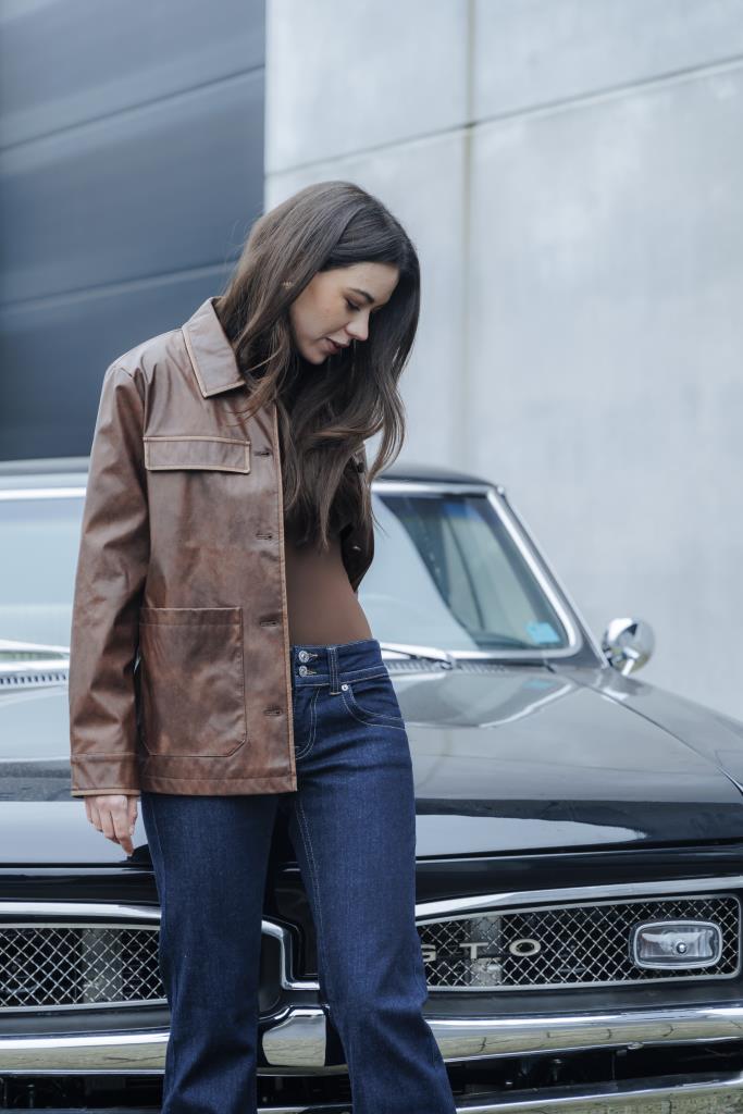 Veste droite en simili