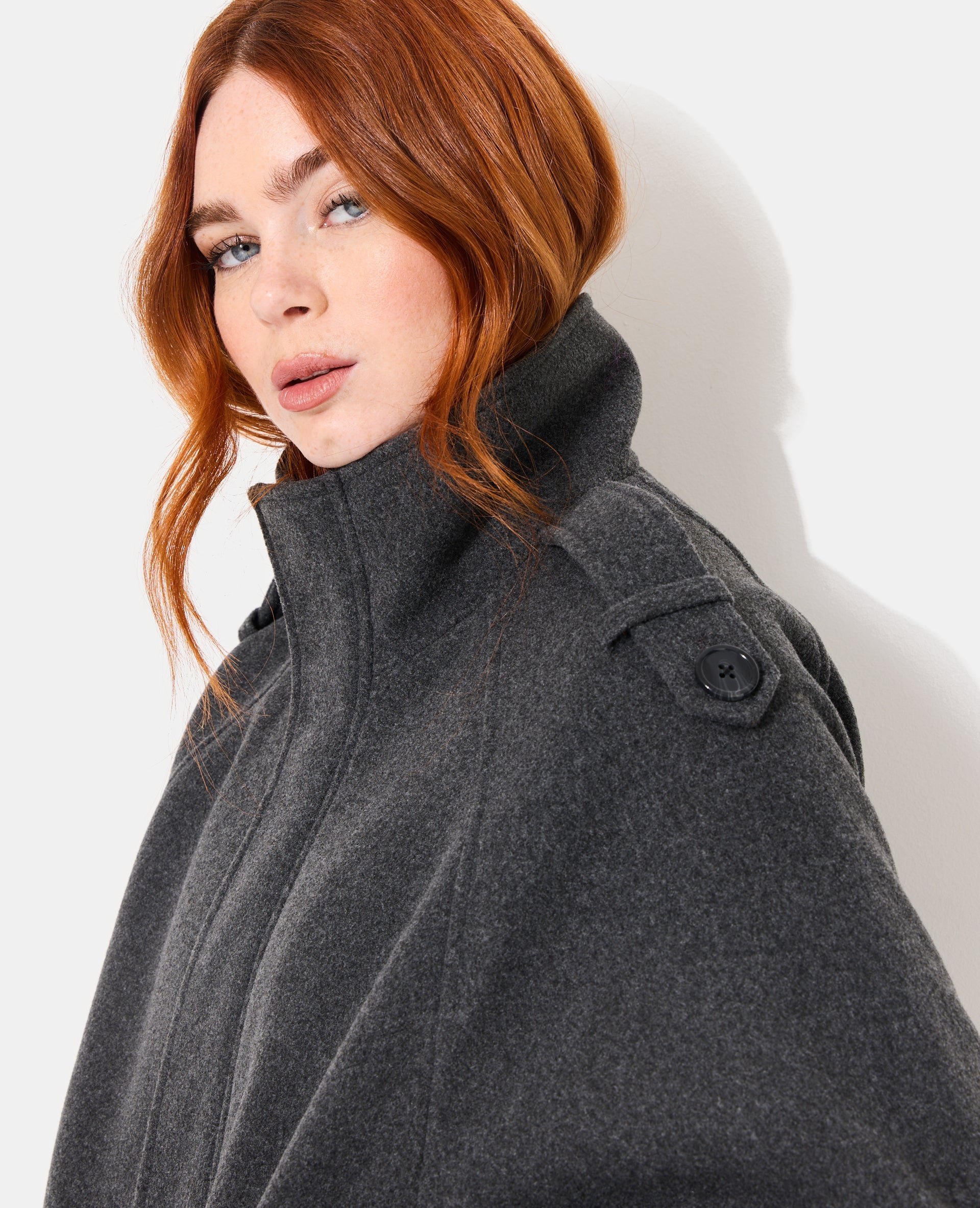 Blouson col montant effet drap de laine
