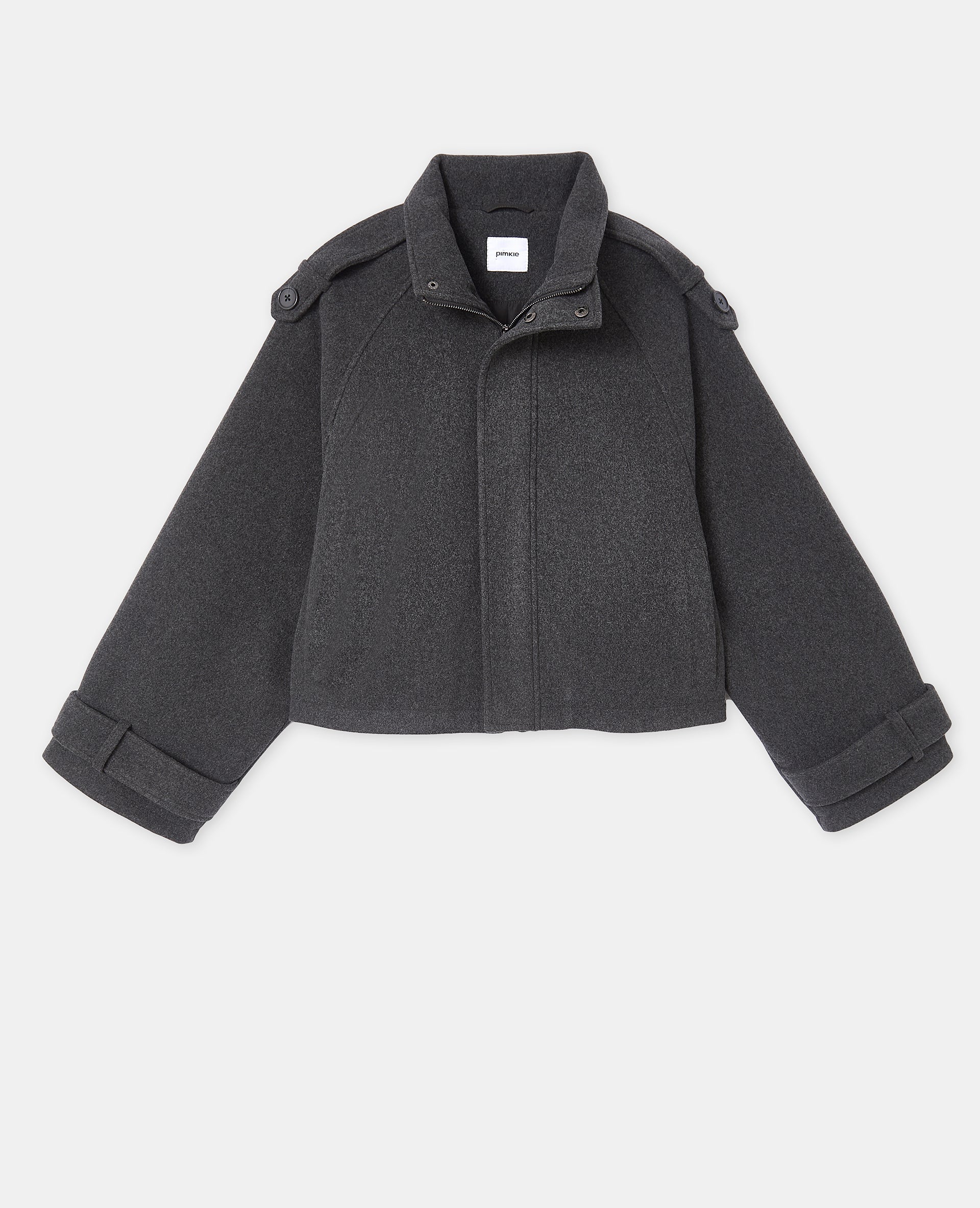 Blouson col montant effet drap de laine