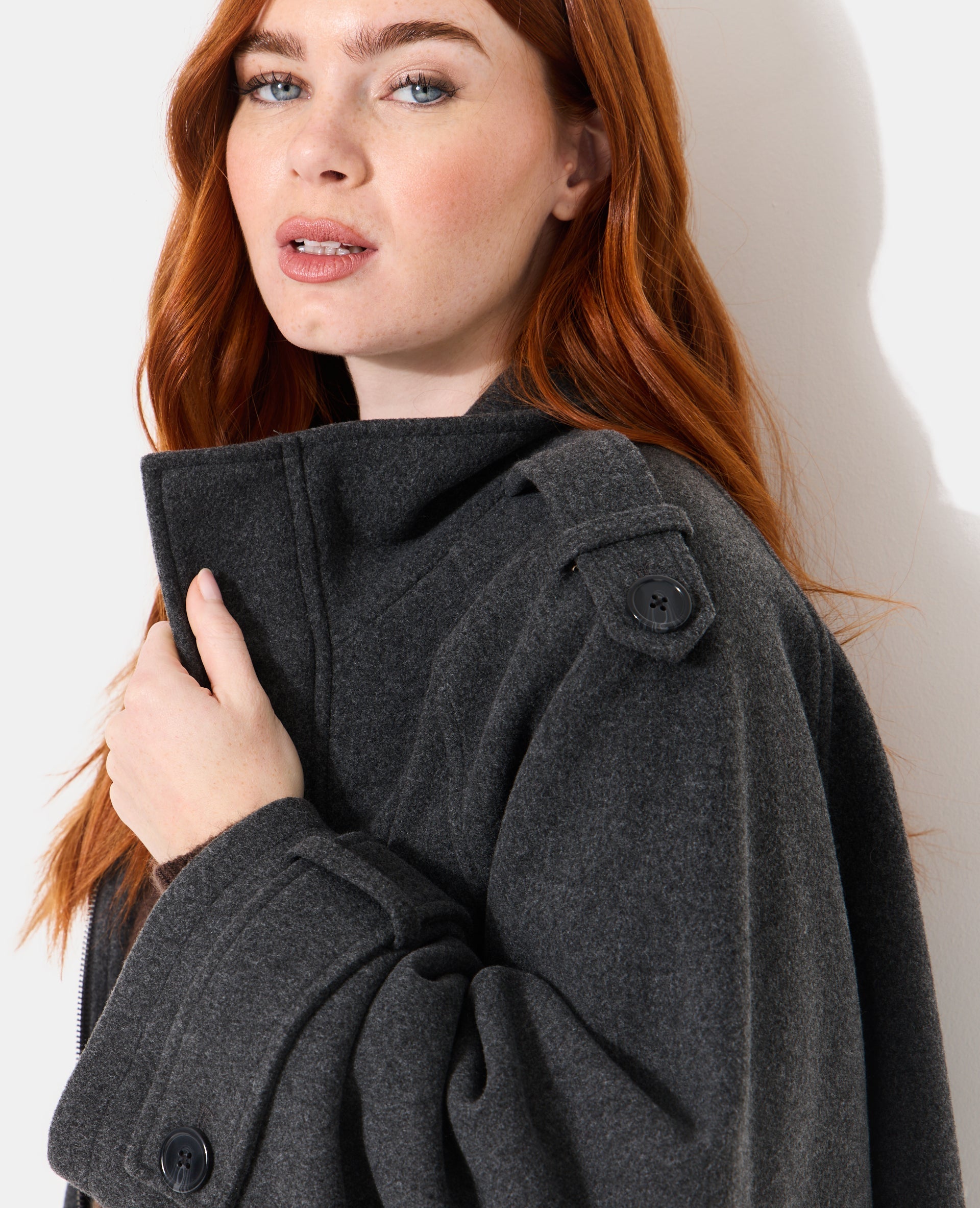 Blouson col montant effet drap de laine