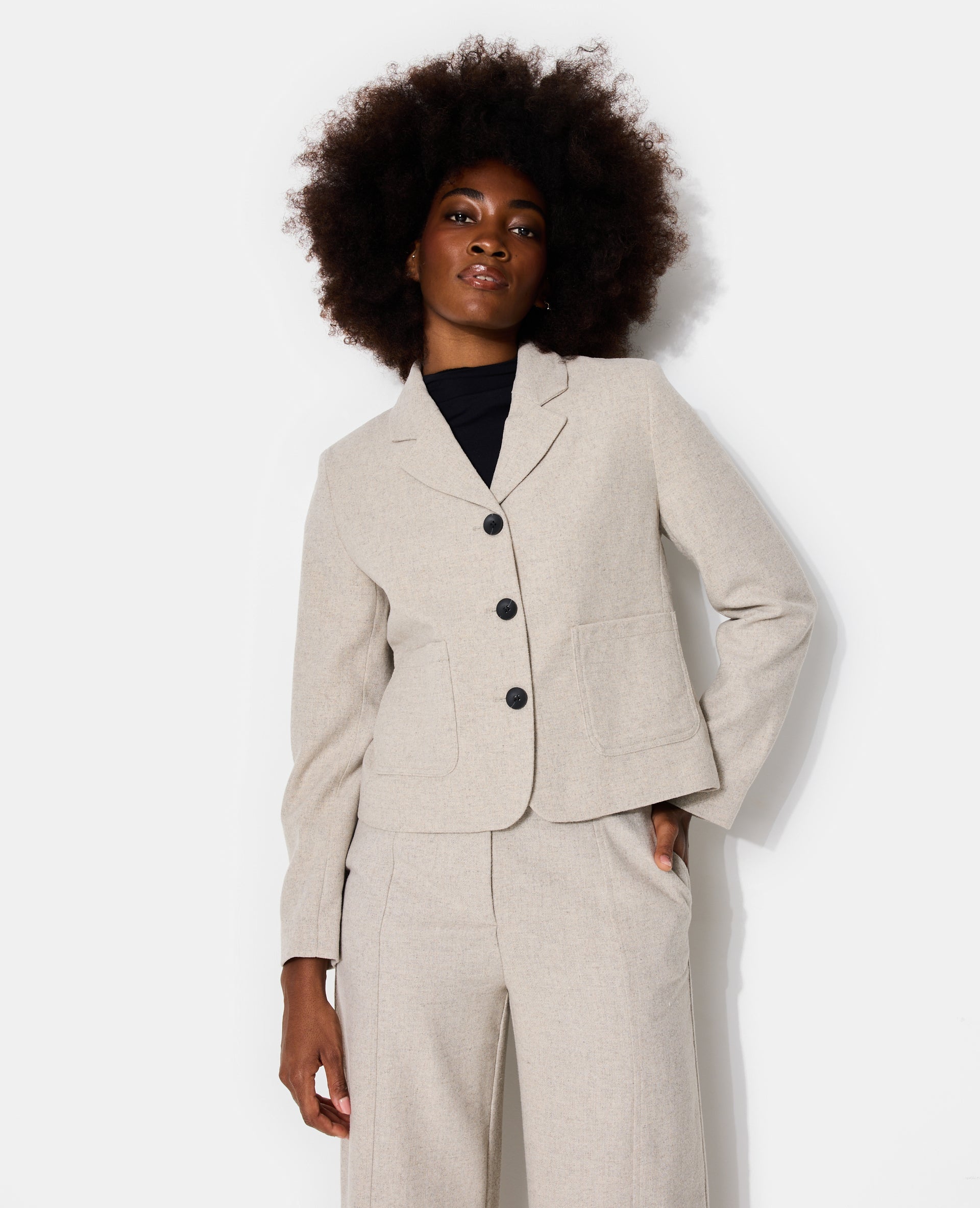 Veste blazer cintrée avec laine