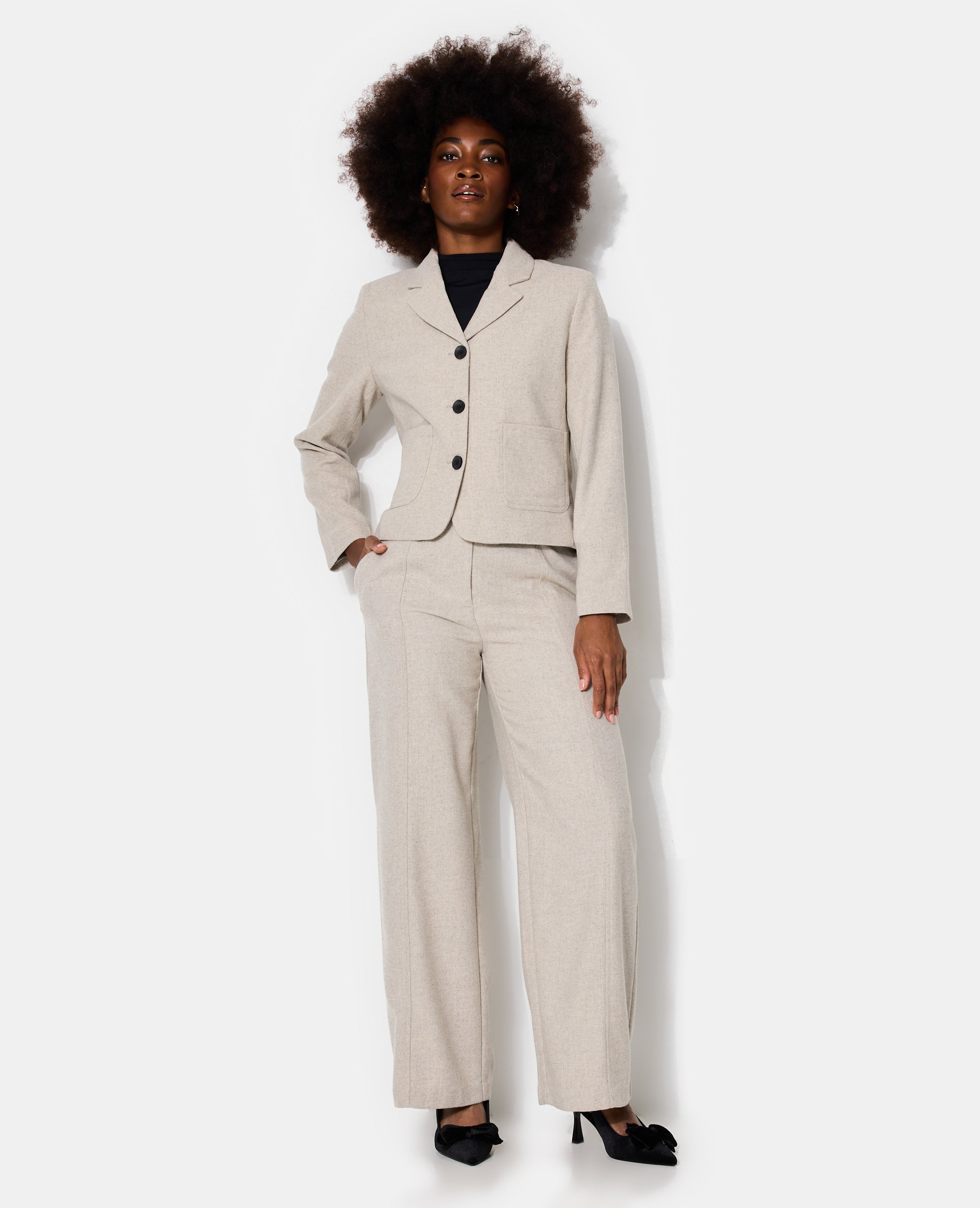 Veste blazer cintrée avec laine