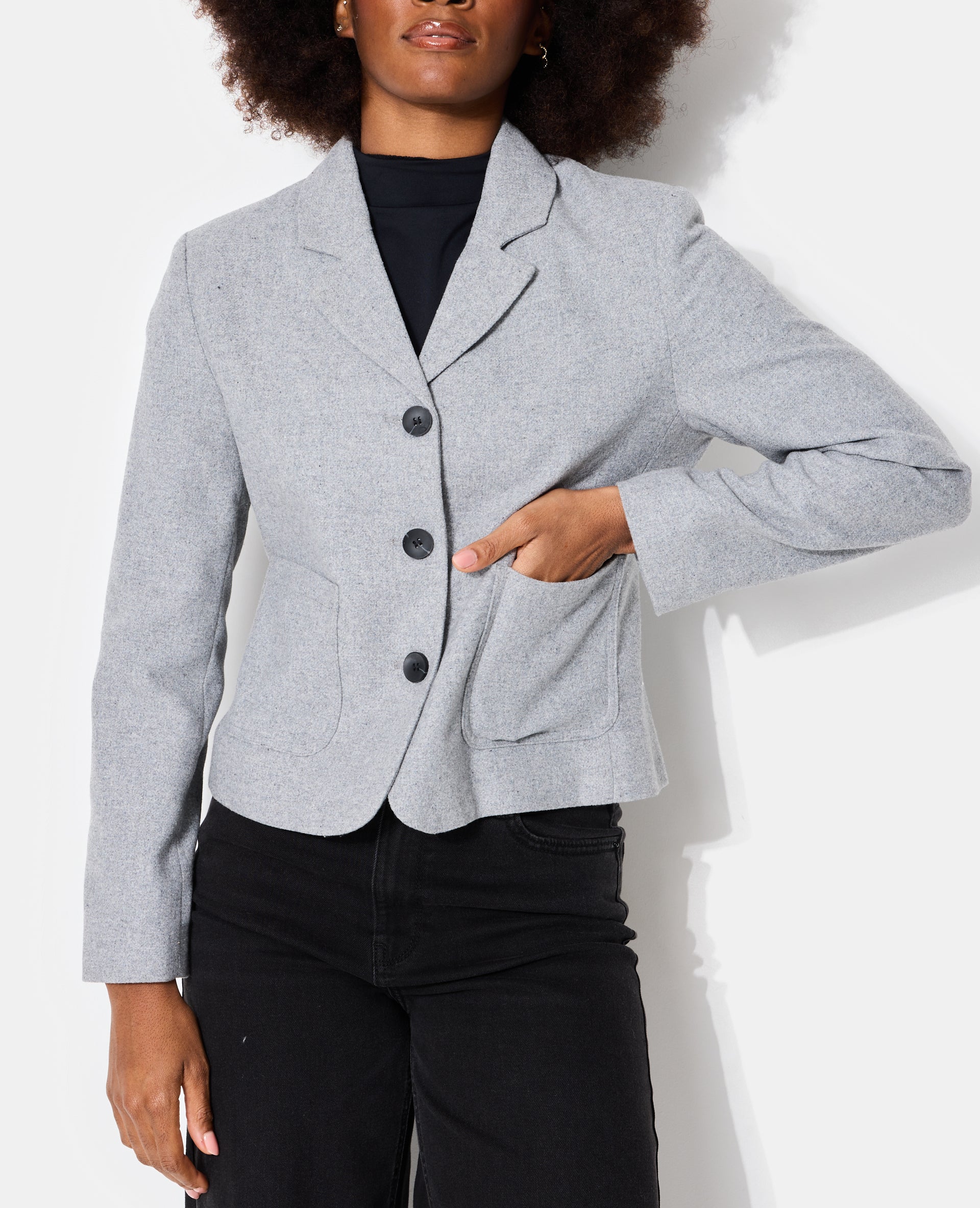 Veste blazer cintrée avec laine