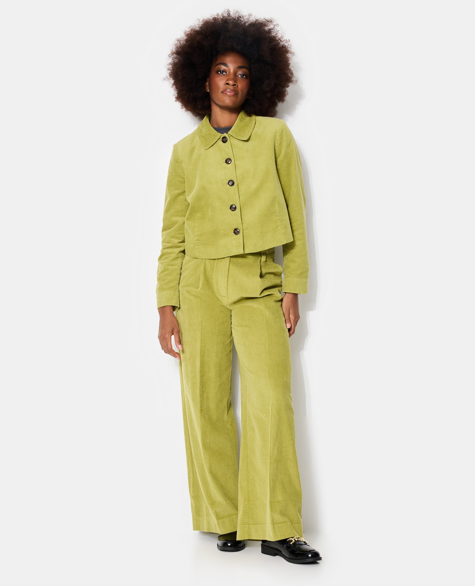 Veste droite et courte en velours
