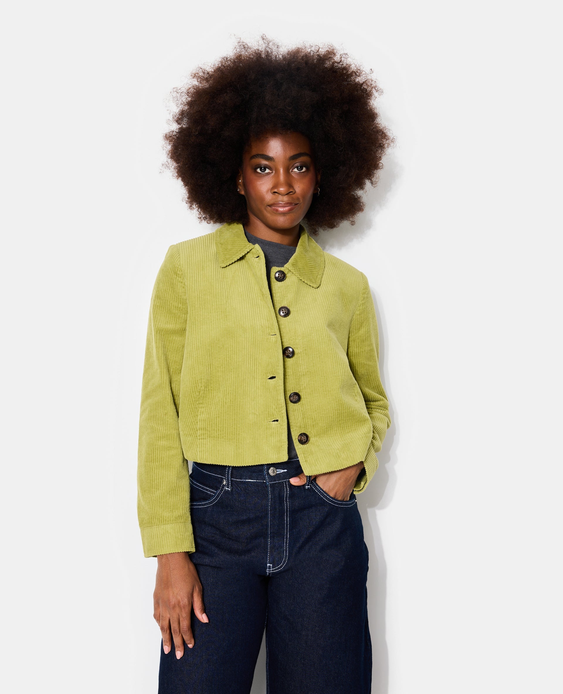 Veste droite et courte en velours