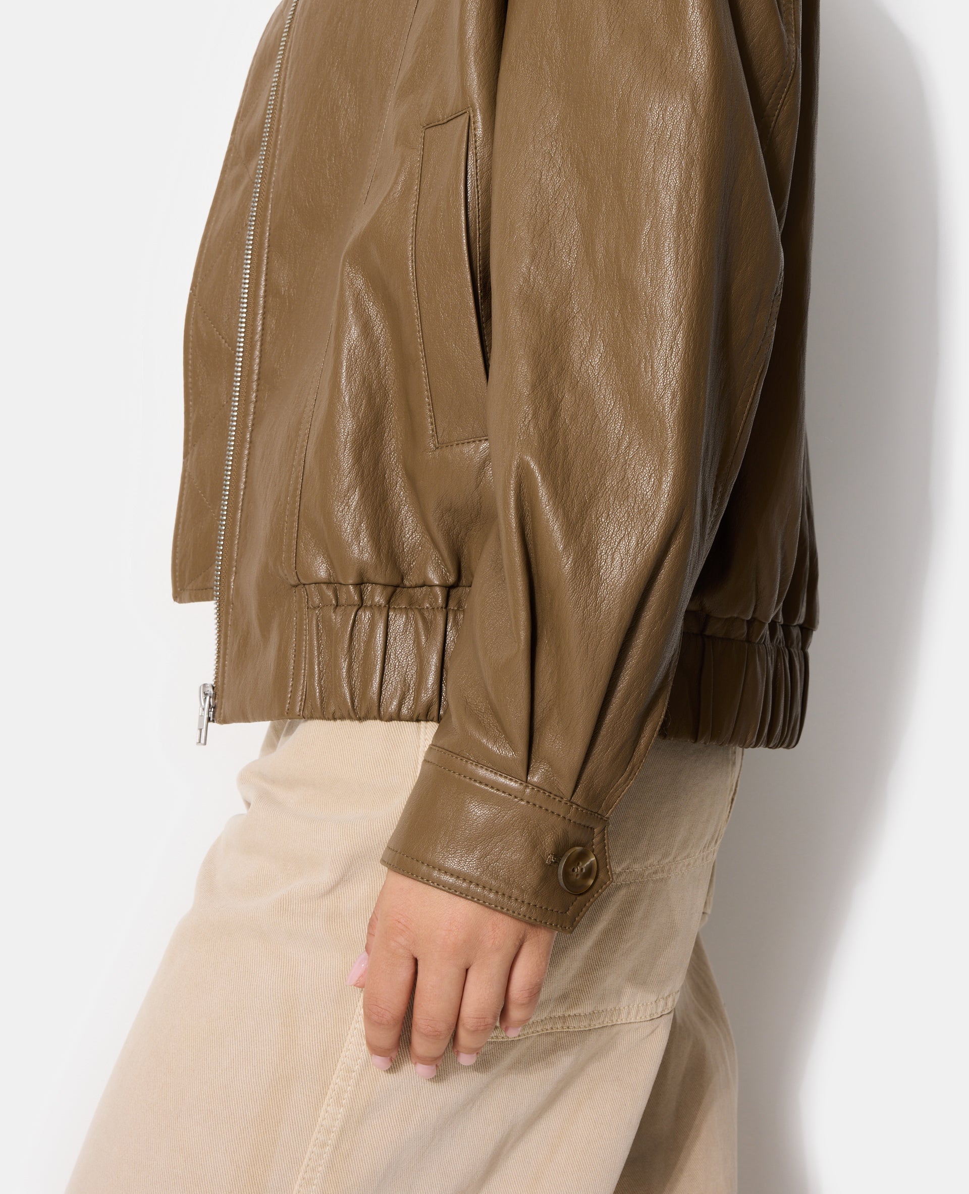 Blouson en simili avec col