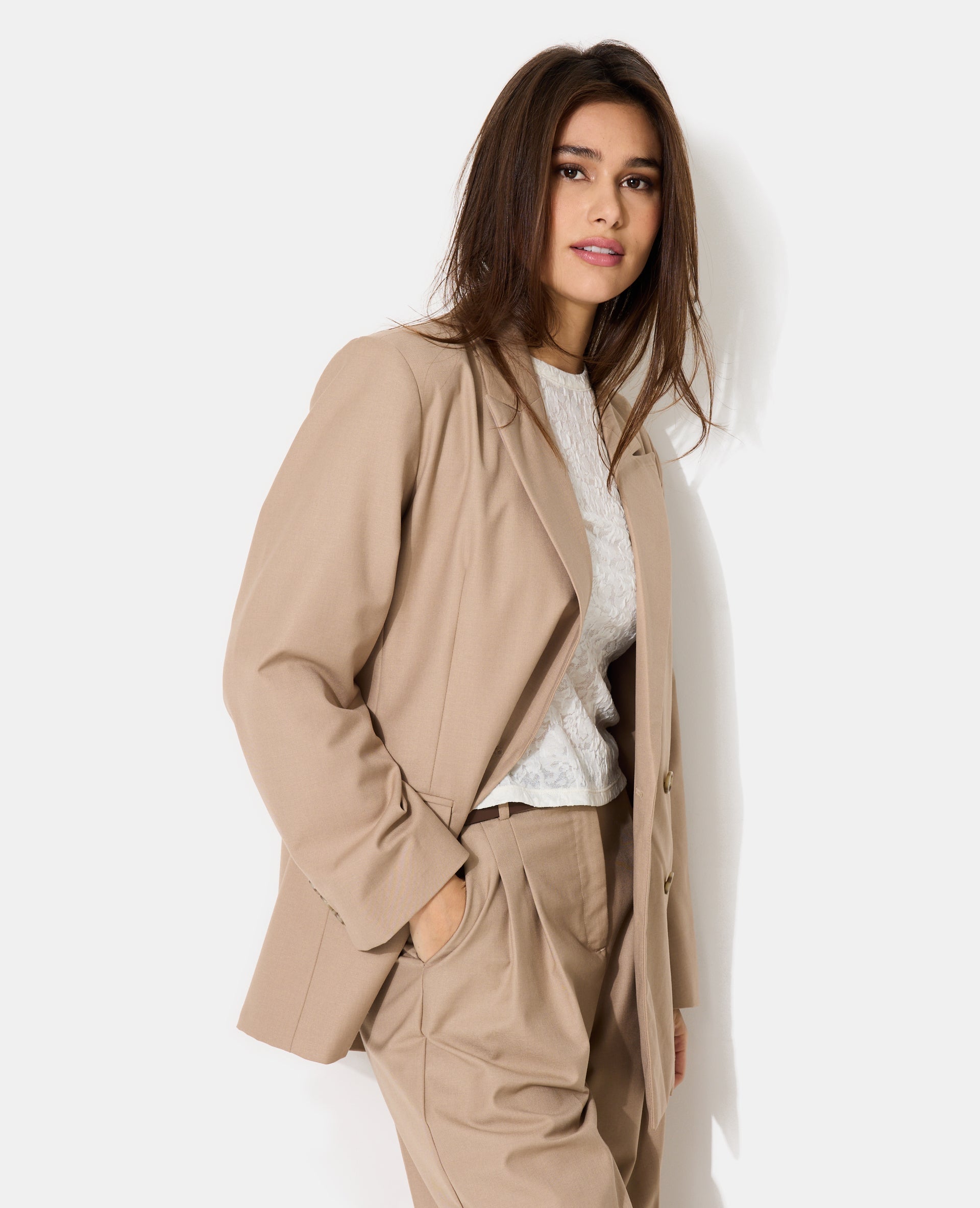 Veste blazer oversize avec double boutonnage