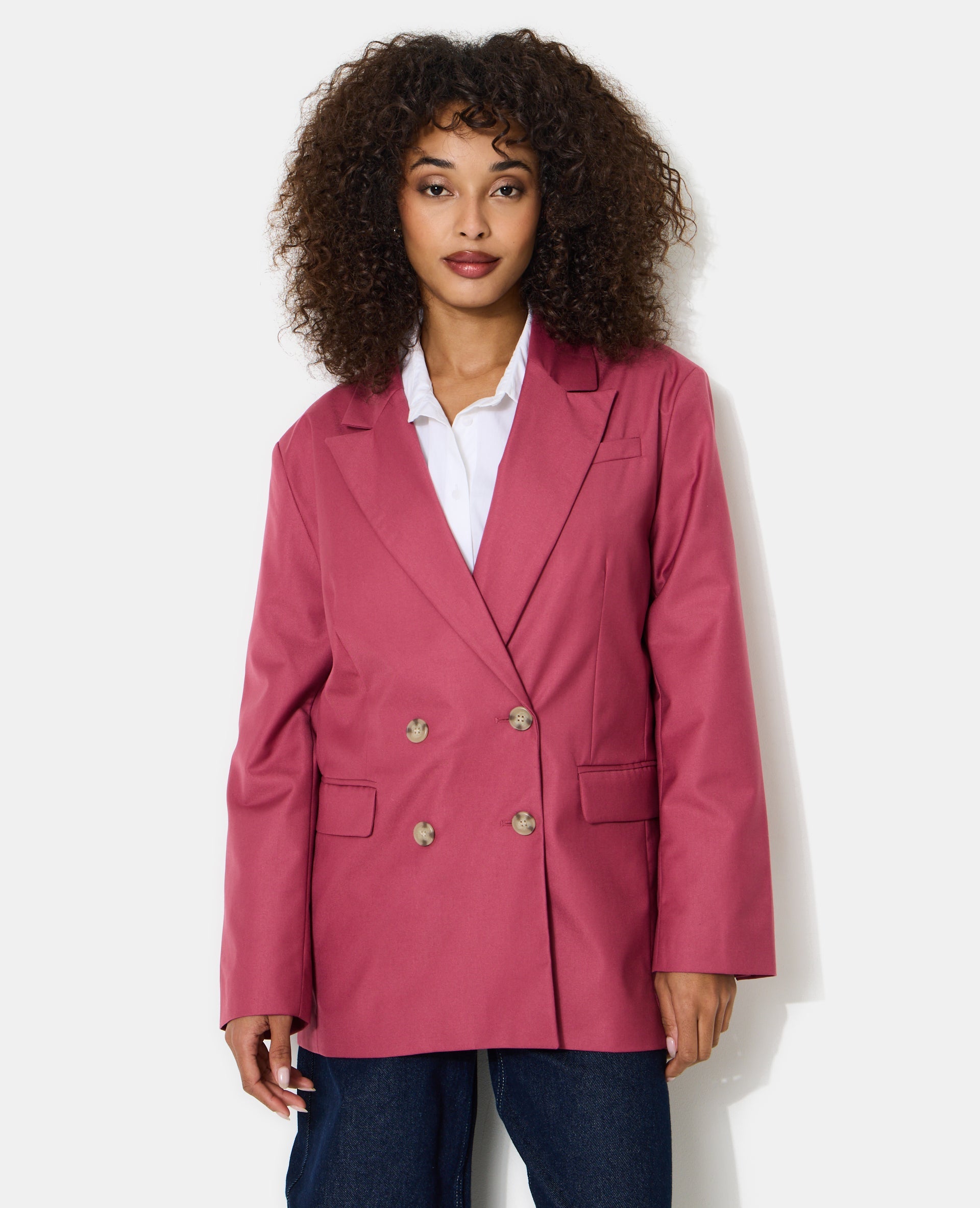 Veste blazer oversize avec double boutonnage