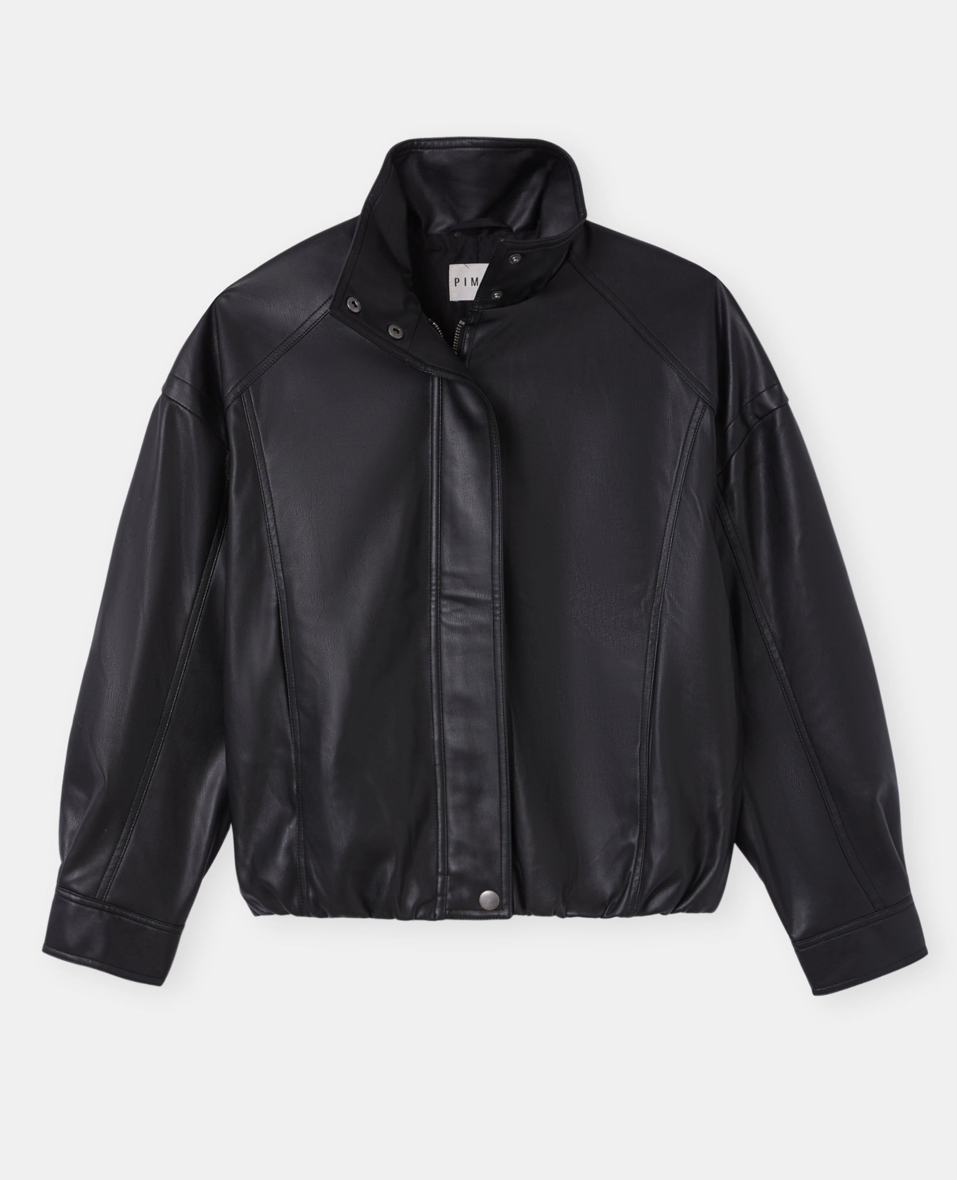 Blouson boule en simili avec col montant