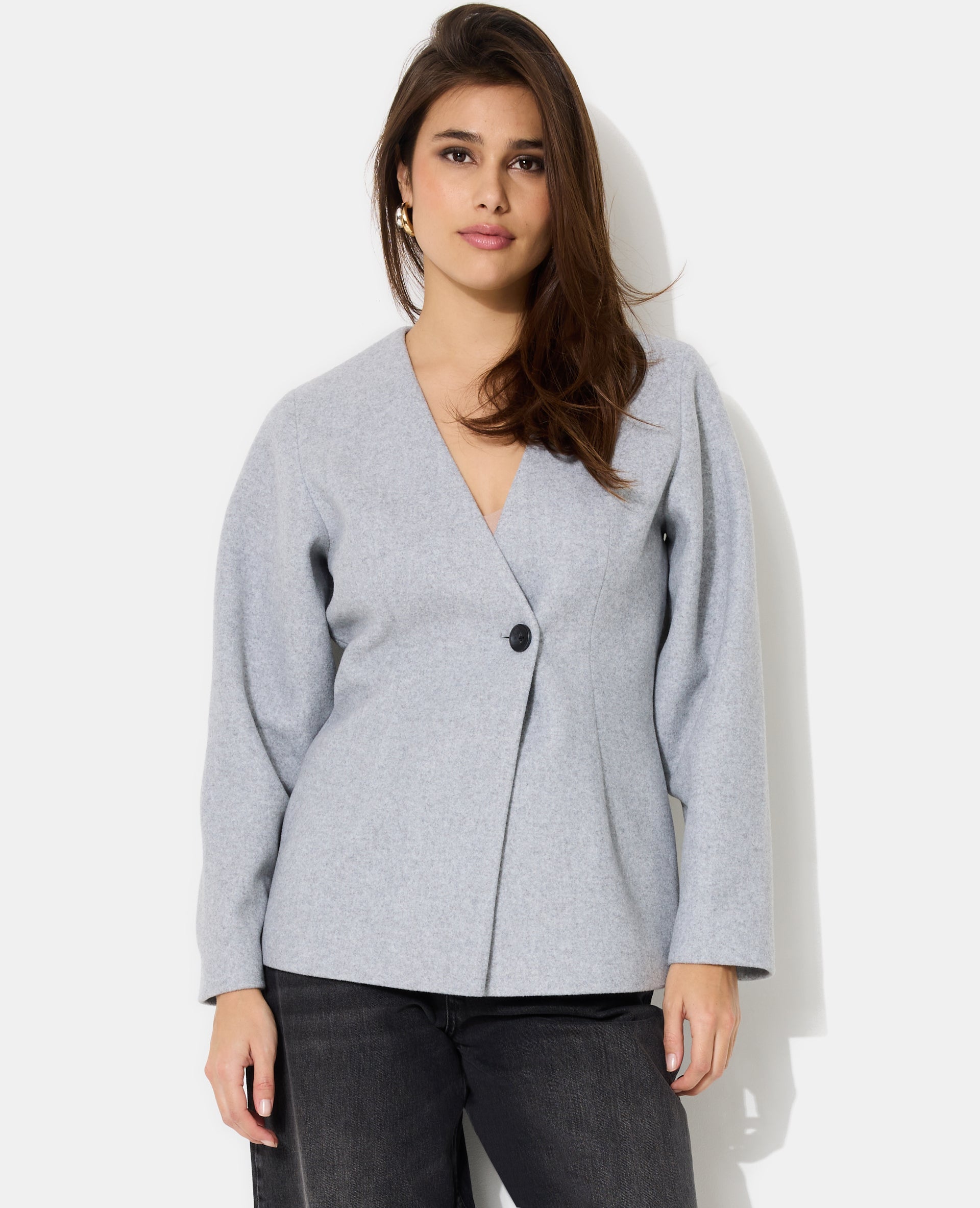 Veste cintrée effet drap de laine