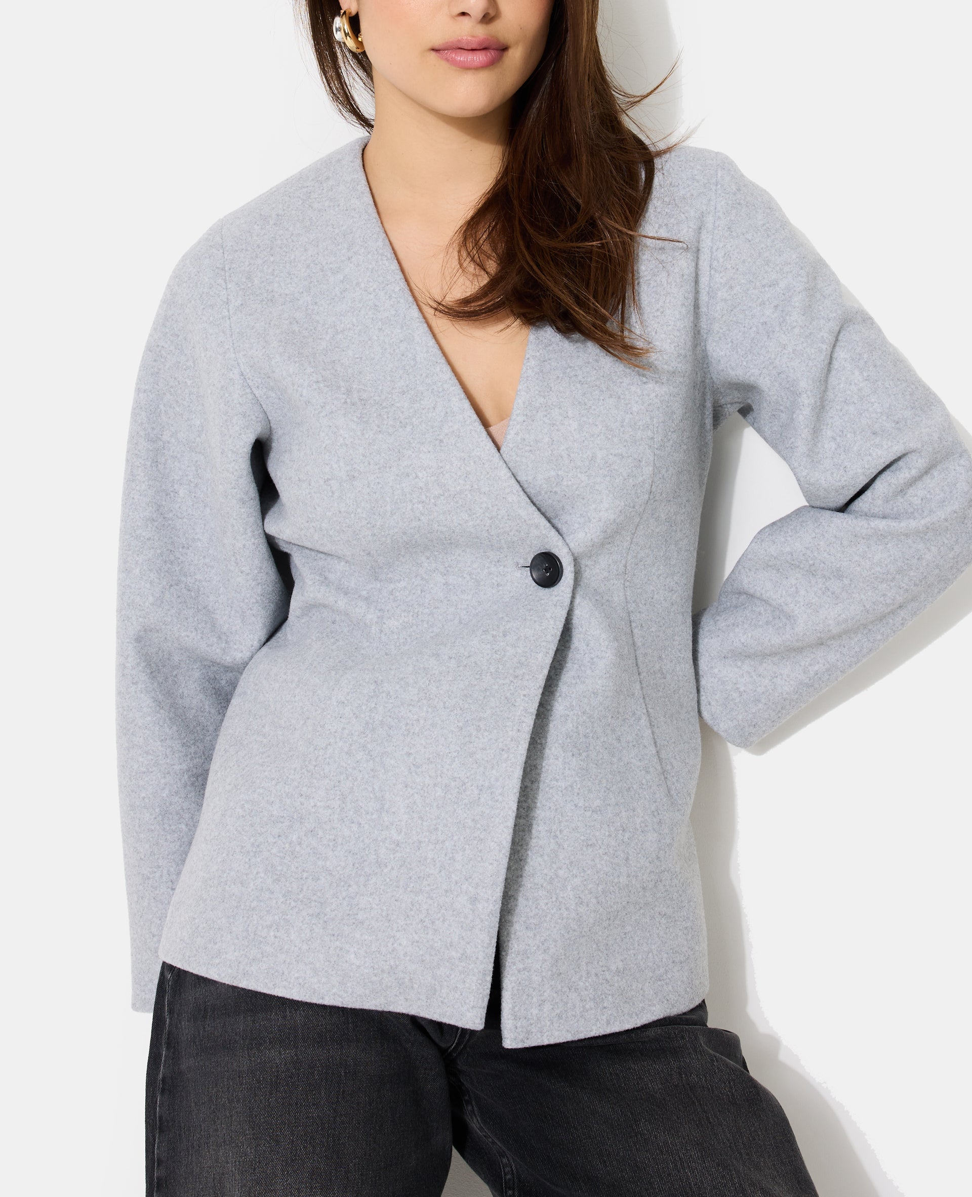Veste cintrée effet drap de laine