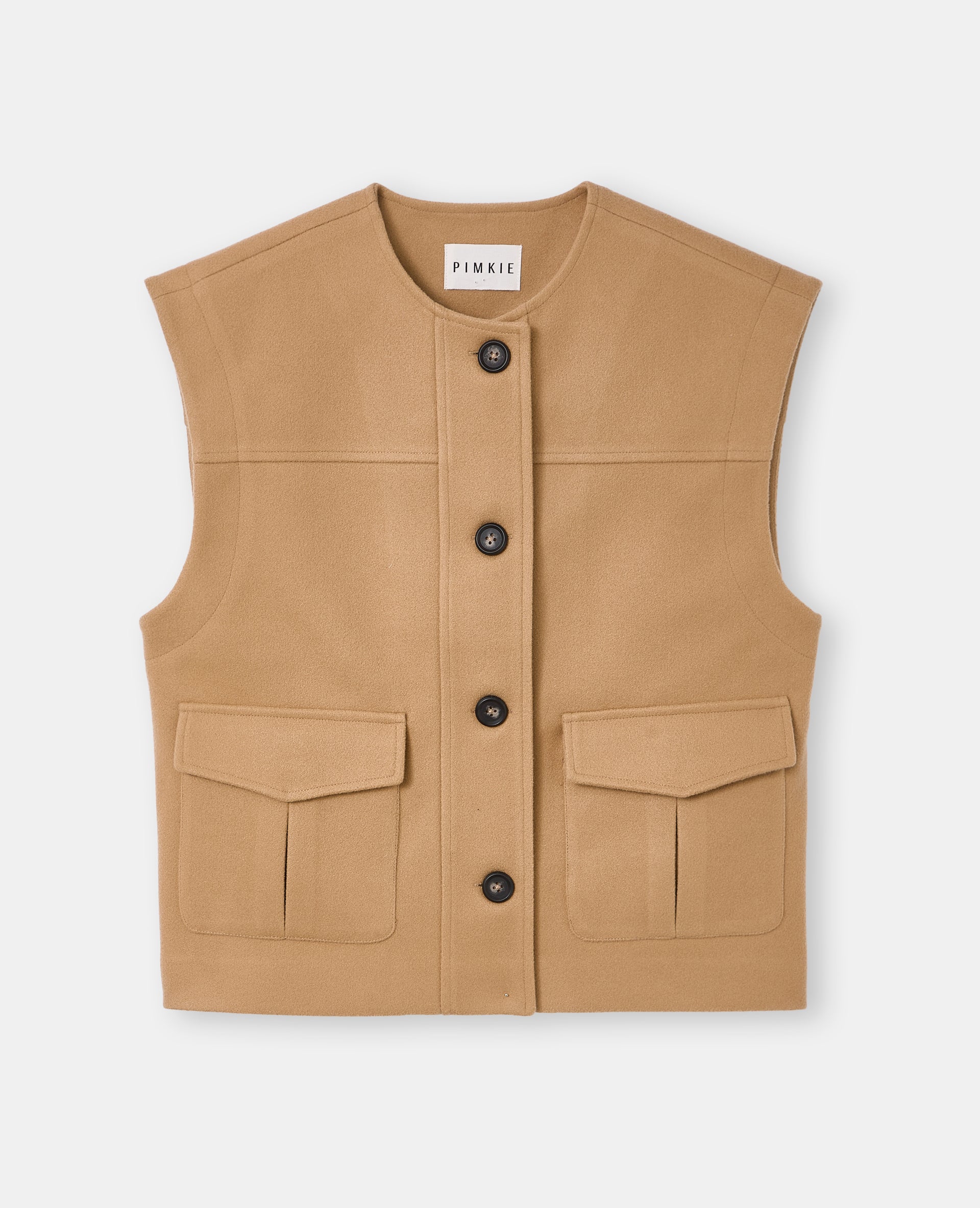 Veste sans manches effet drap de laine