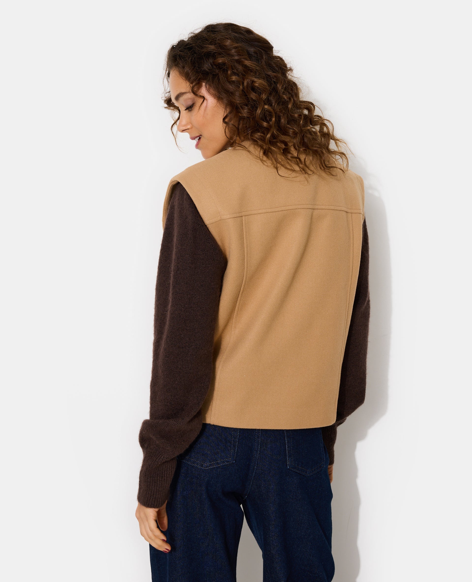 Veste sans manches effet drap de laine