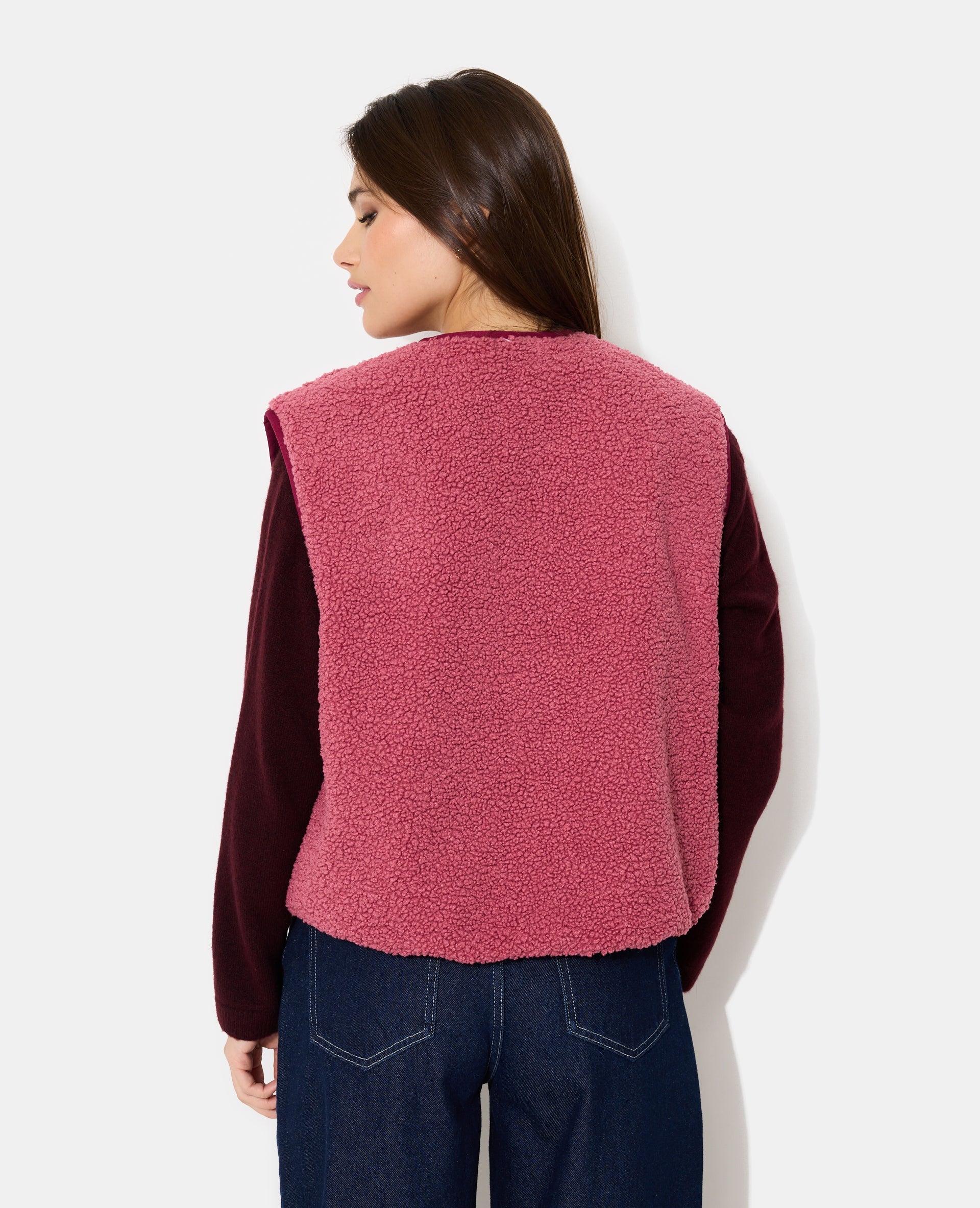 Veste sans manches réversible avec sherpa