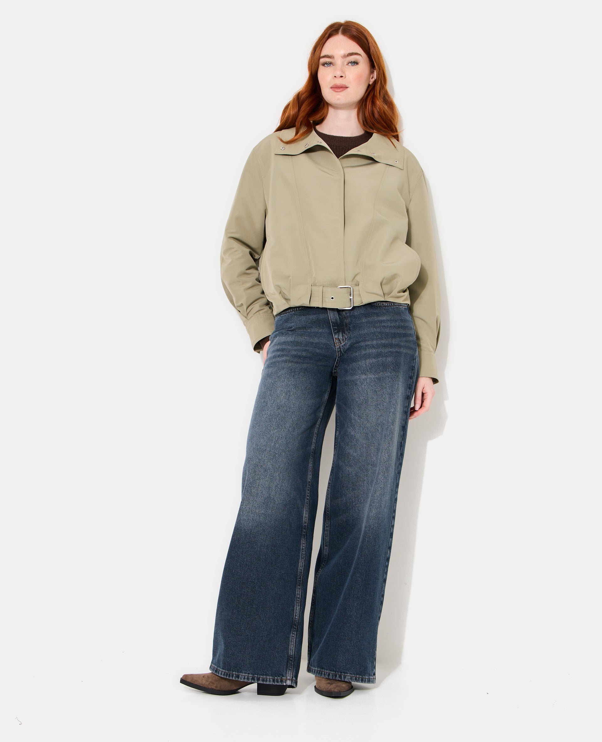Blouson boule effet trench avec col montant
