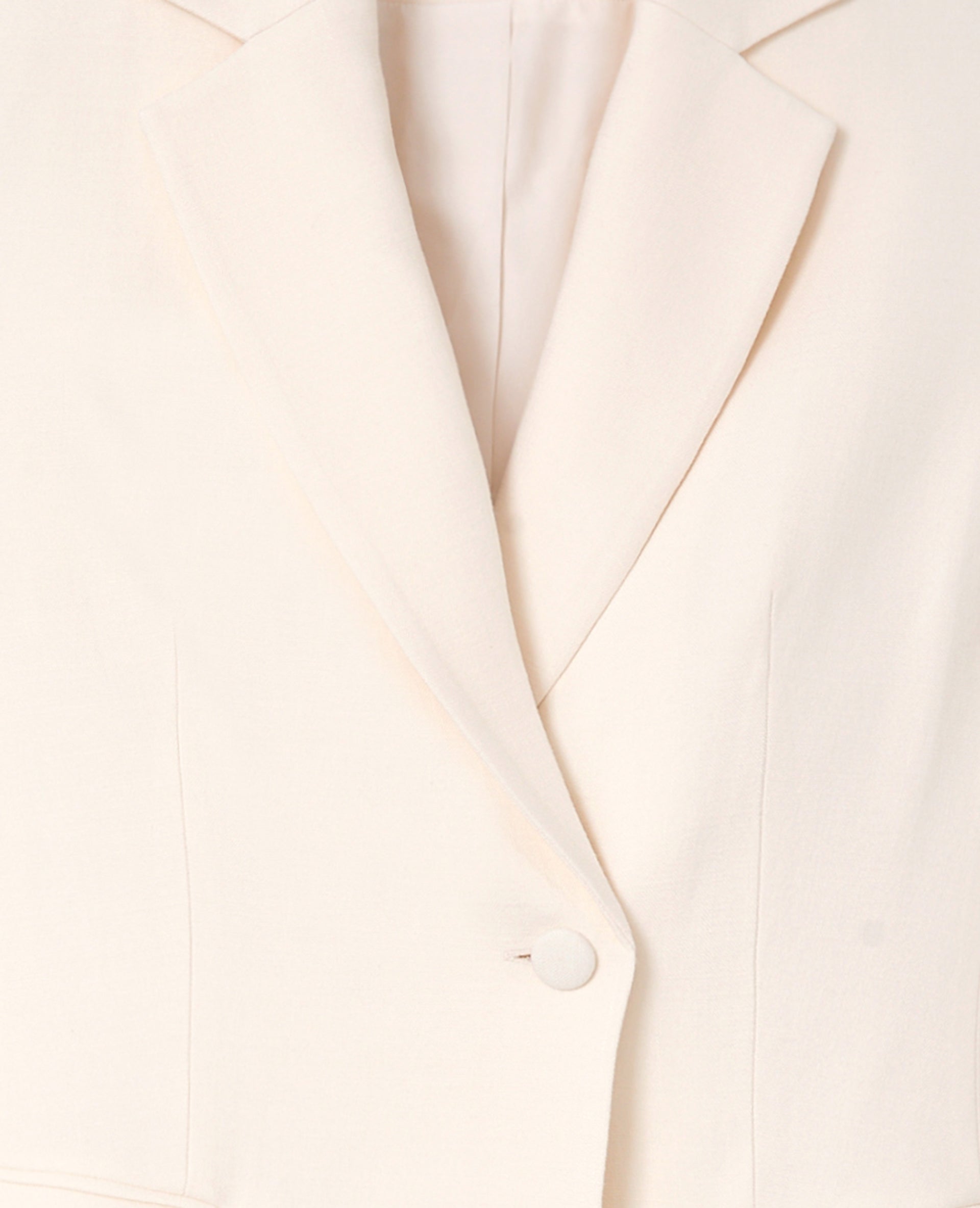 Veste blazer long et cintré en tissu effet lin