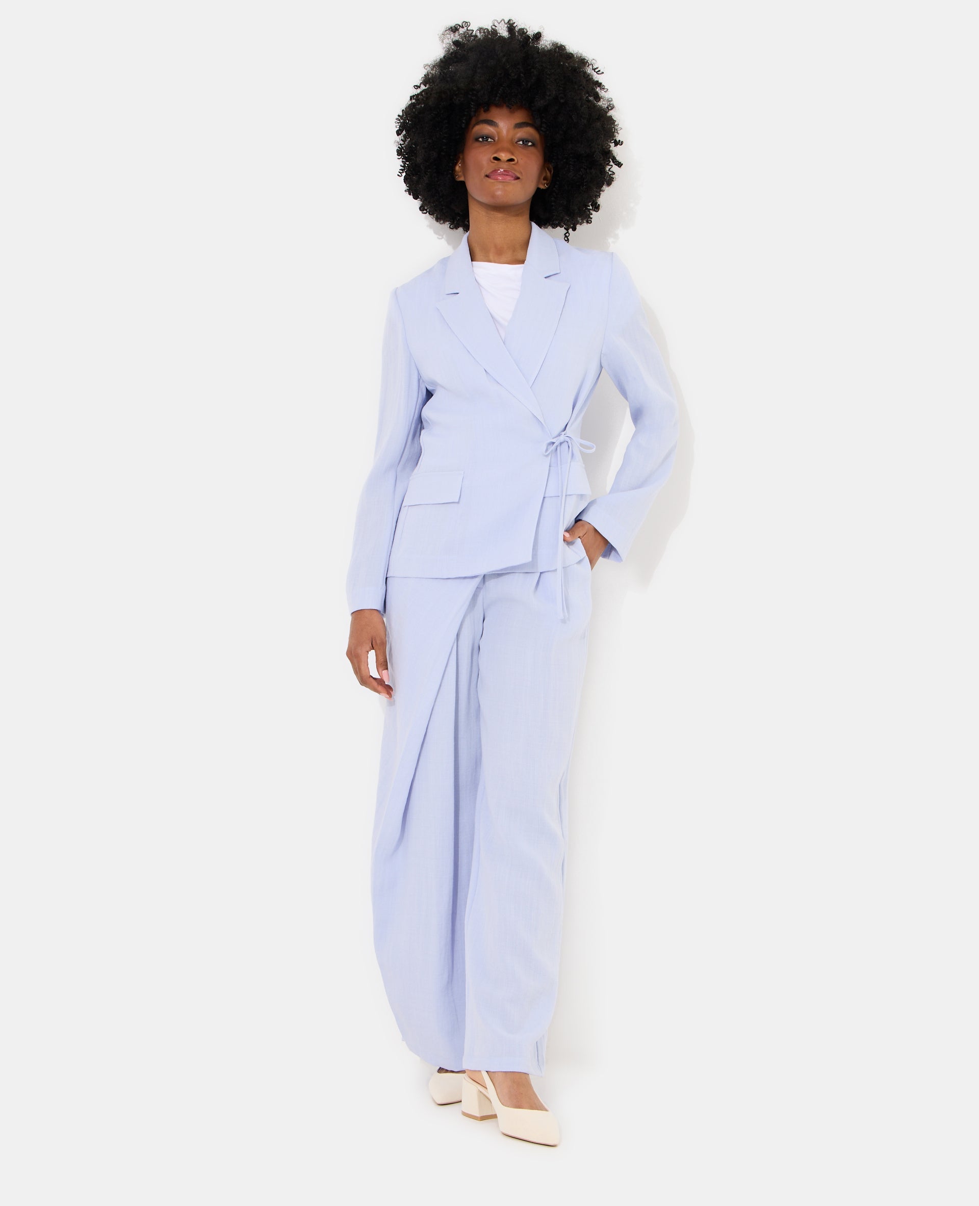 Veste blazer fluide portefeuille avec nouette
