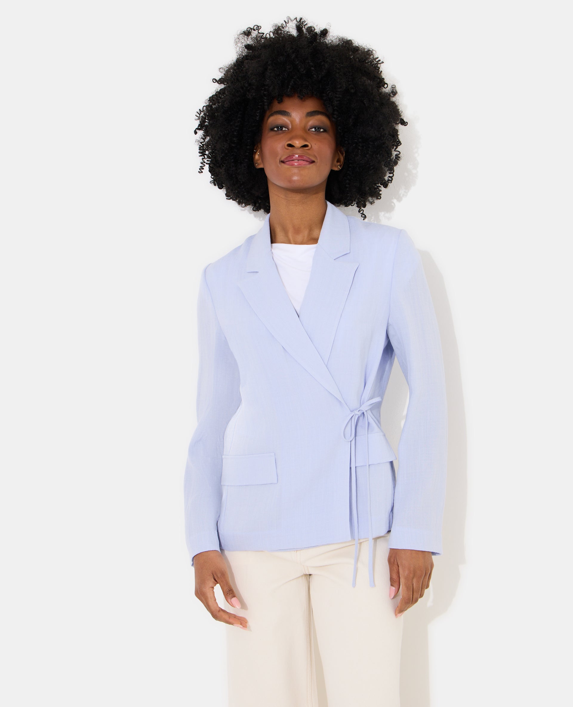 Veste blazer fluide portefeuille avec nouette