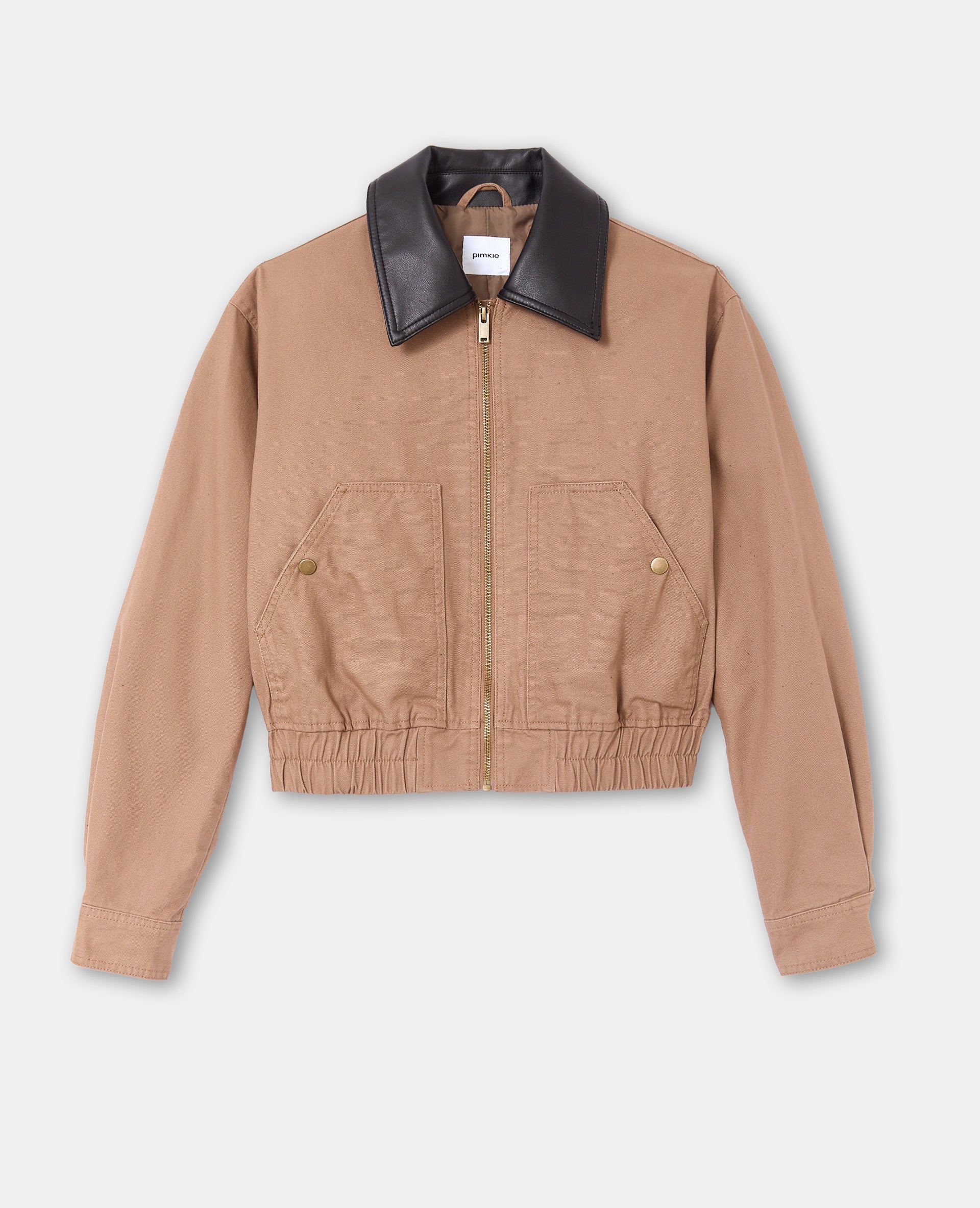 Blouson en toile avec col simili