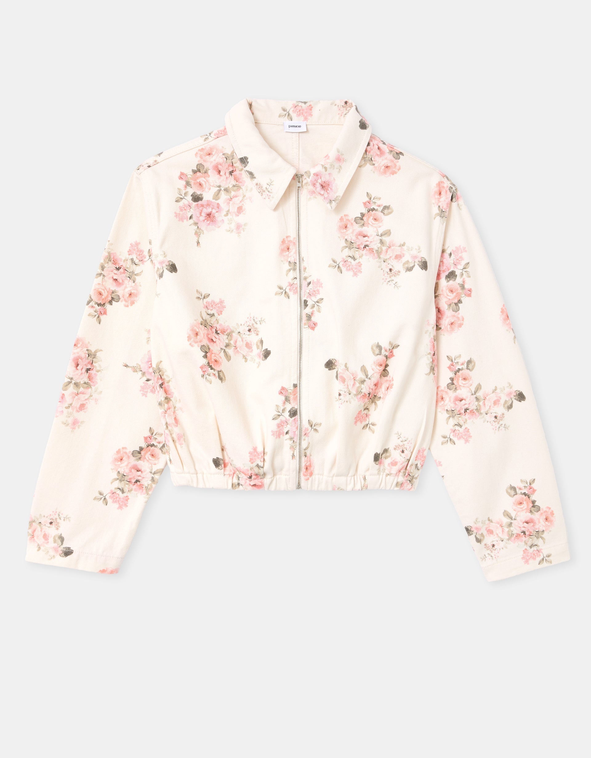 Veste boule en toile motif fleurs