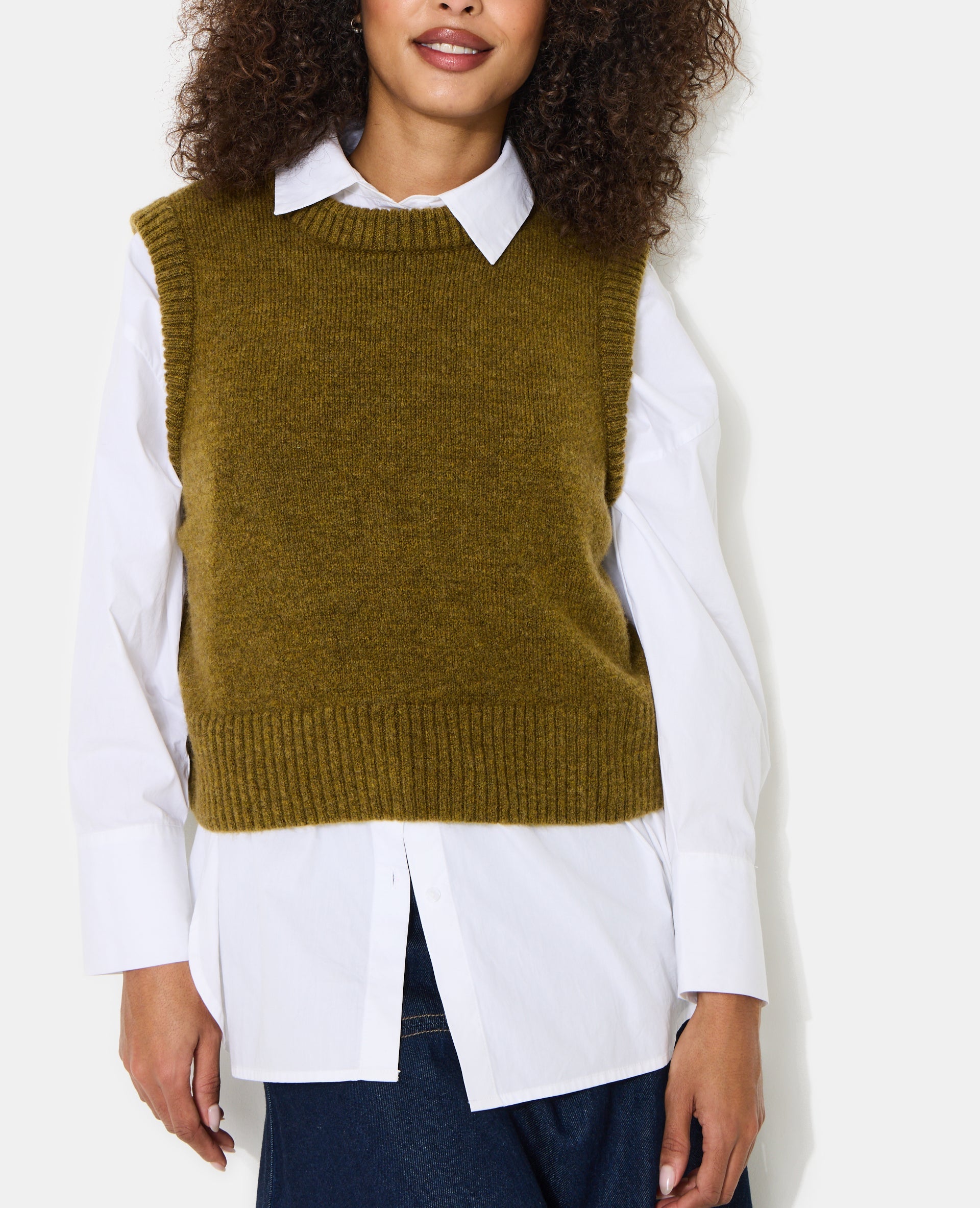 Pull sans manches avec laine