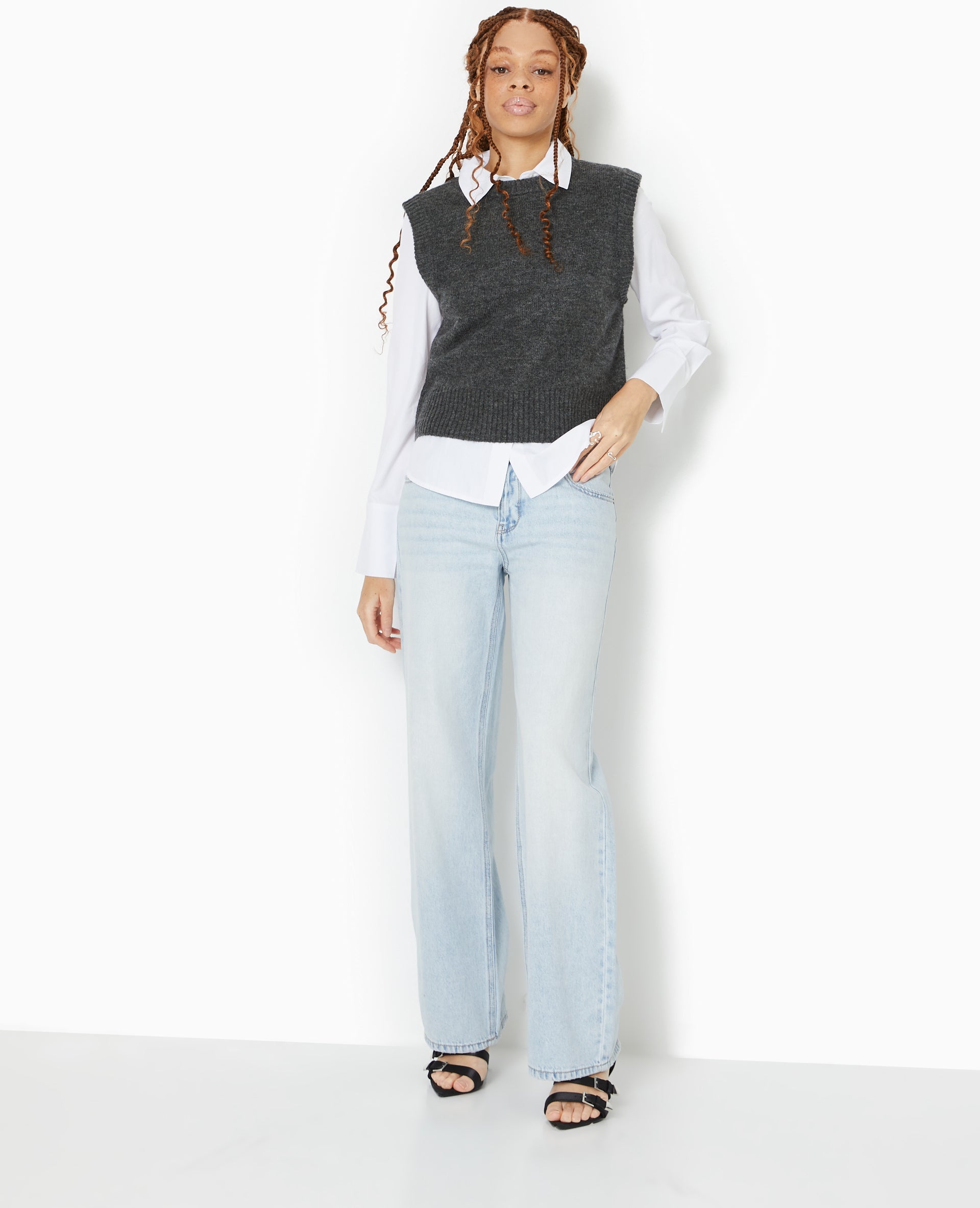 Pull sans manches avec laine
